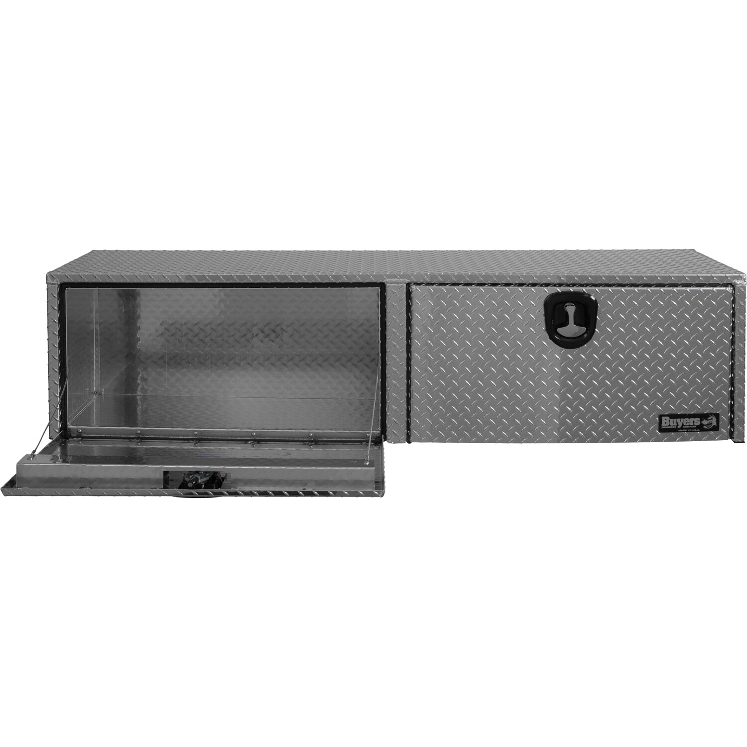 Caja de herramientas para camioneta de montaje superior de aluminio de 72 pulgadas x 13 pulgadas x 16 pulgadas de Buyers Products 1701551