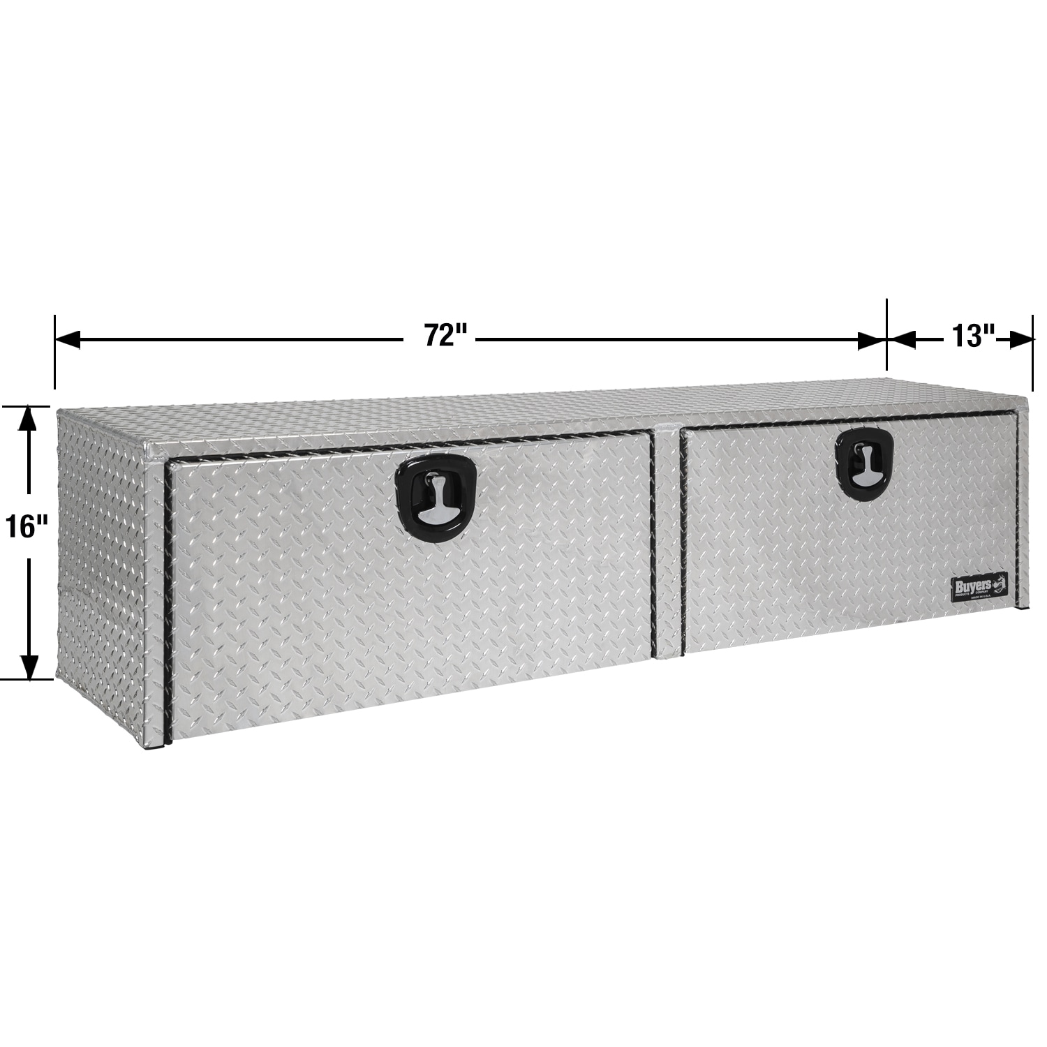 Caja de herramientas para camioneta de montaje superior de aluminio de 72 pulgadas x 13 pulgadas x 16 pulgadas de Buyers Products 1701551
