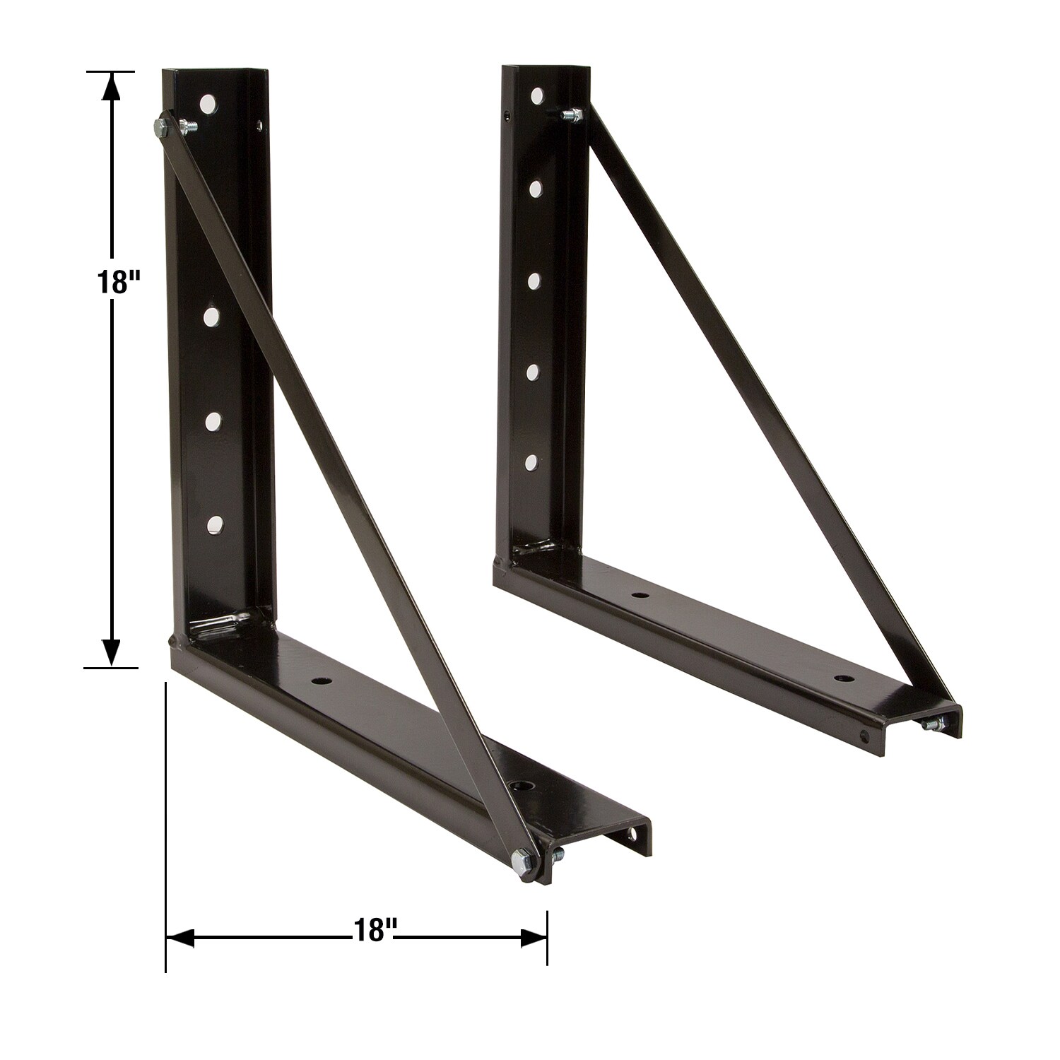 Soportes de montaje de acero negro soldado de 18X18 pulgadas para caja de camioneta 1701006 de Buyers Products.