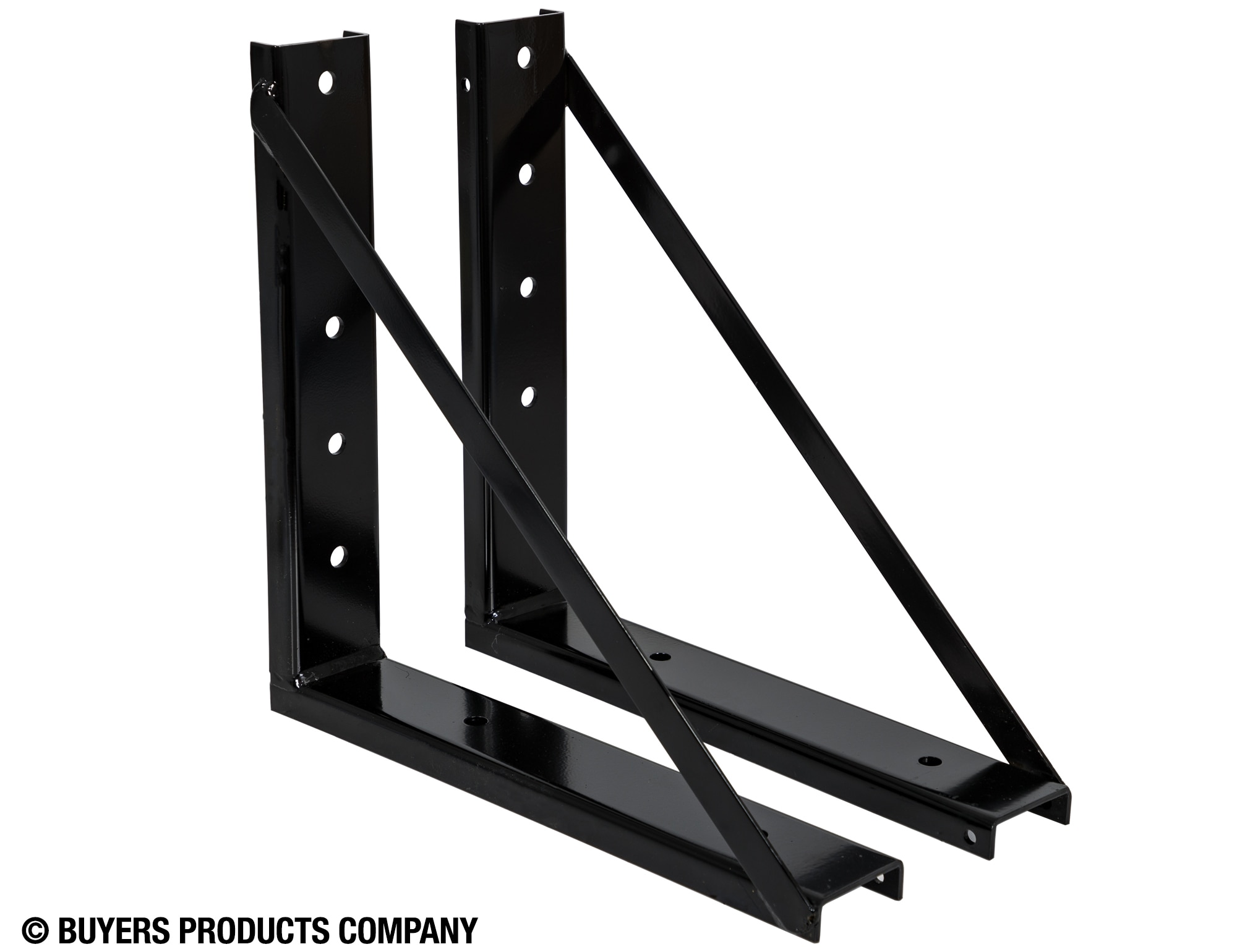 Soportes de montaje de acero negro soldado de 18X18 pulgadas para caja de camioneta 1701006 de Buyers Products.