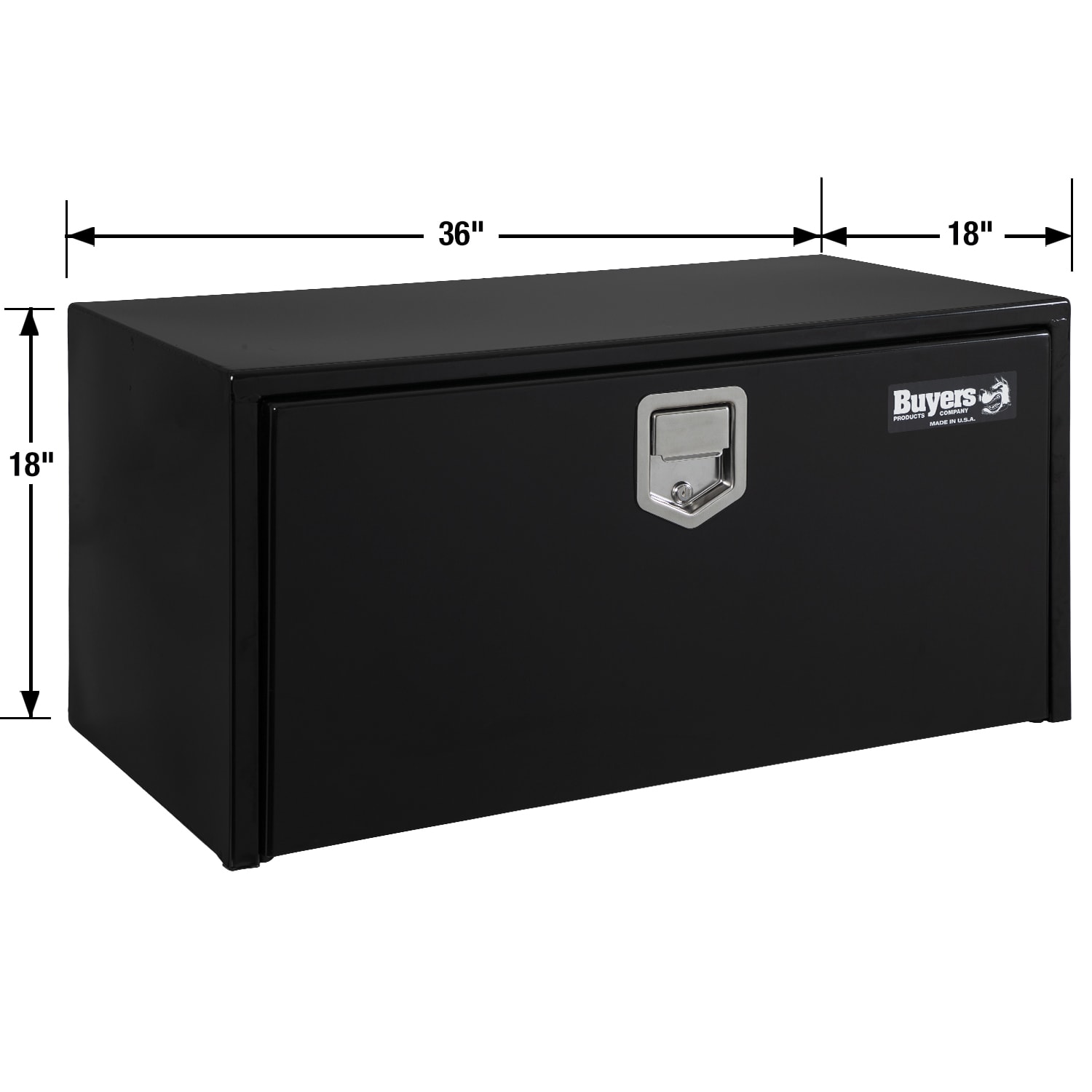 Caja de herramientas para camión de acero negro de 36 pulgadas x 18 pulgadas x 18 pulgadas de Buyers Products