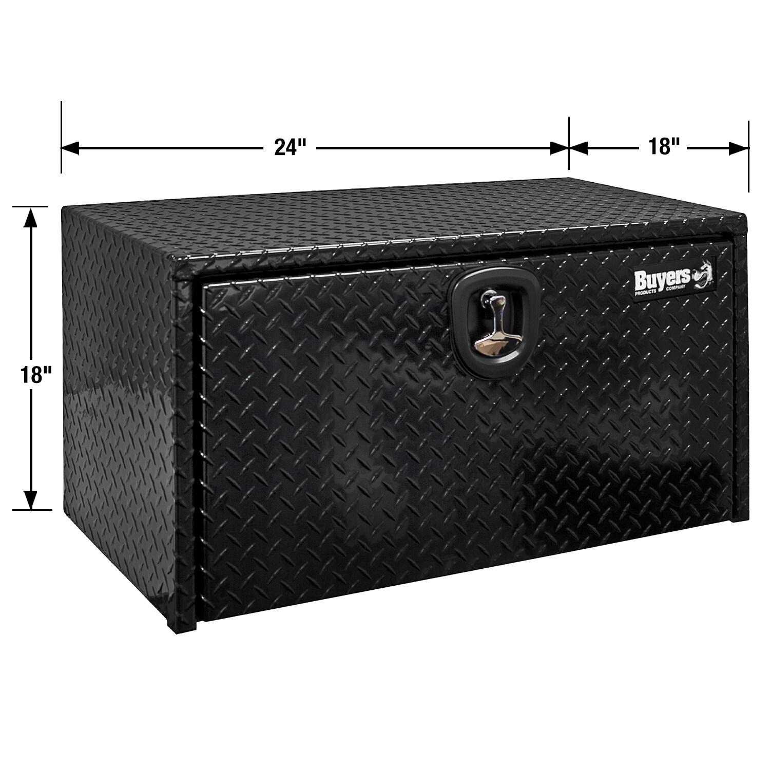Caja de herramientas para camiones bajo chasis de acero negro de 30 pulgadas x 18 pulgadas x 18 pulgadas de Buyers Products 1702503MPP