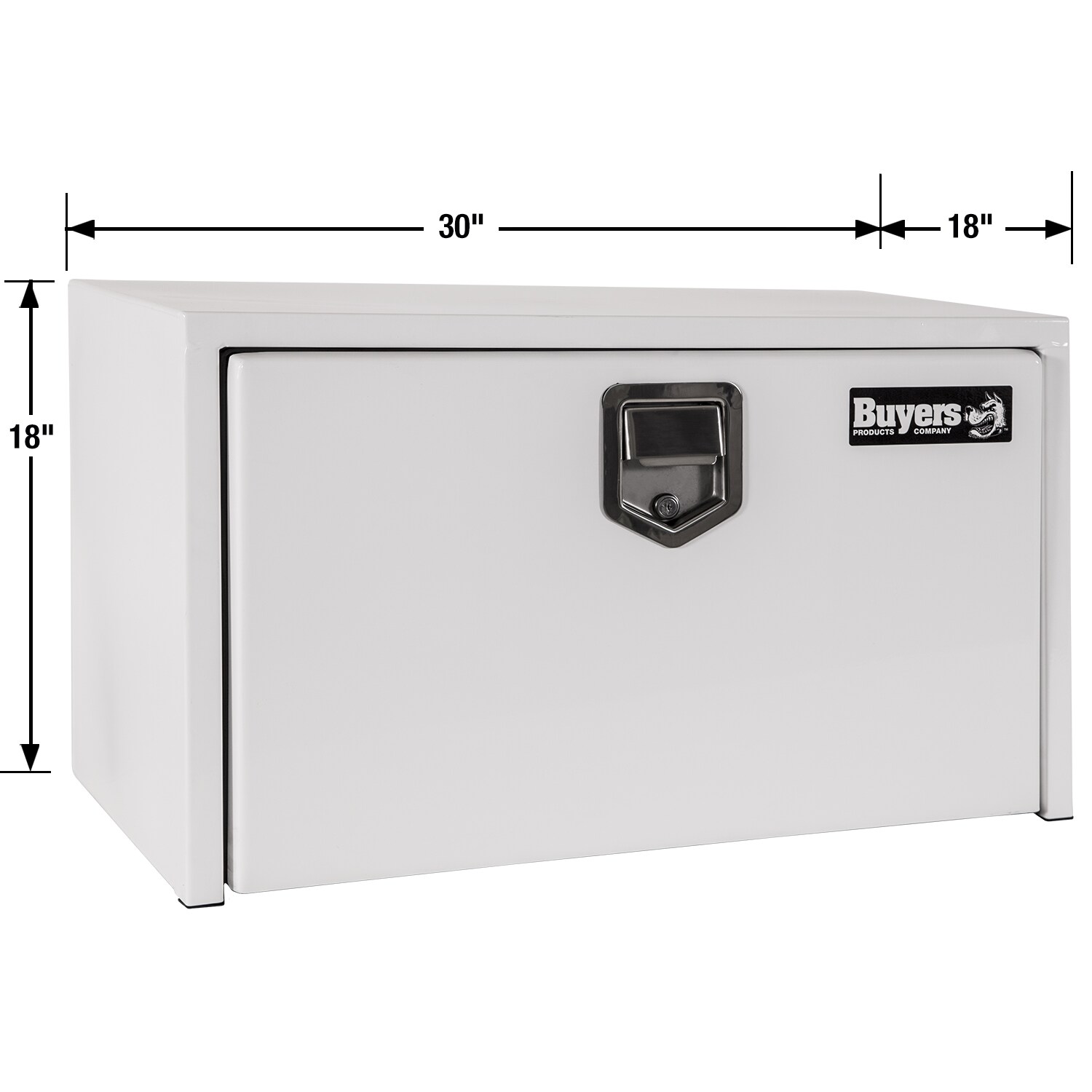 Caja de herramientas para camión bajo de acero blanco de 30 pulgadas x 18 pulgadas x 18 pulgadas de Buyers Products