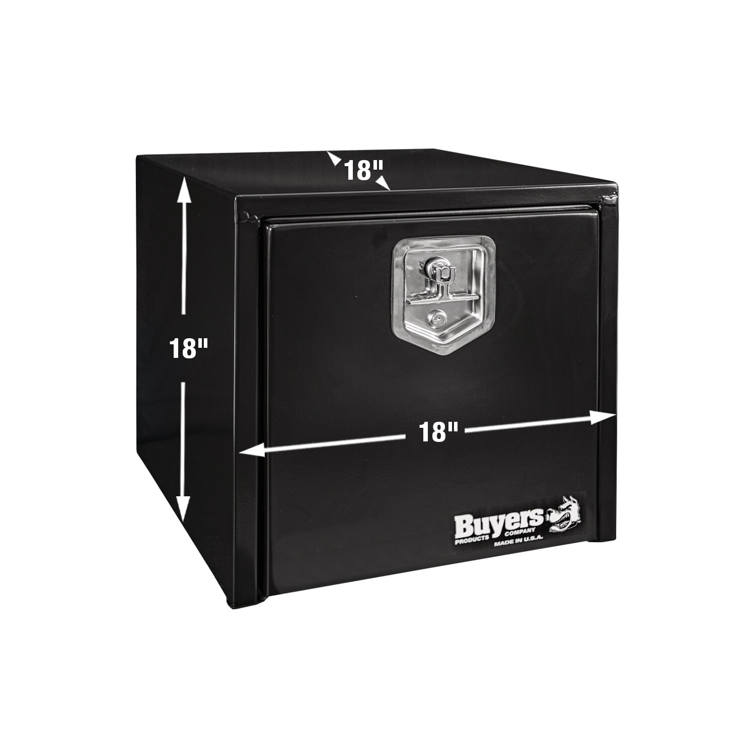 Caja de herramientas para camioneta de acero negro debajo del cuerpo de 18 pulgadas x 18 pulgadas x 18 pulgadas9649172616