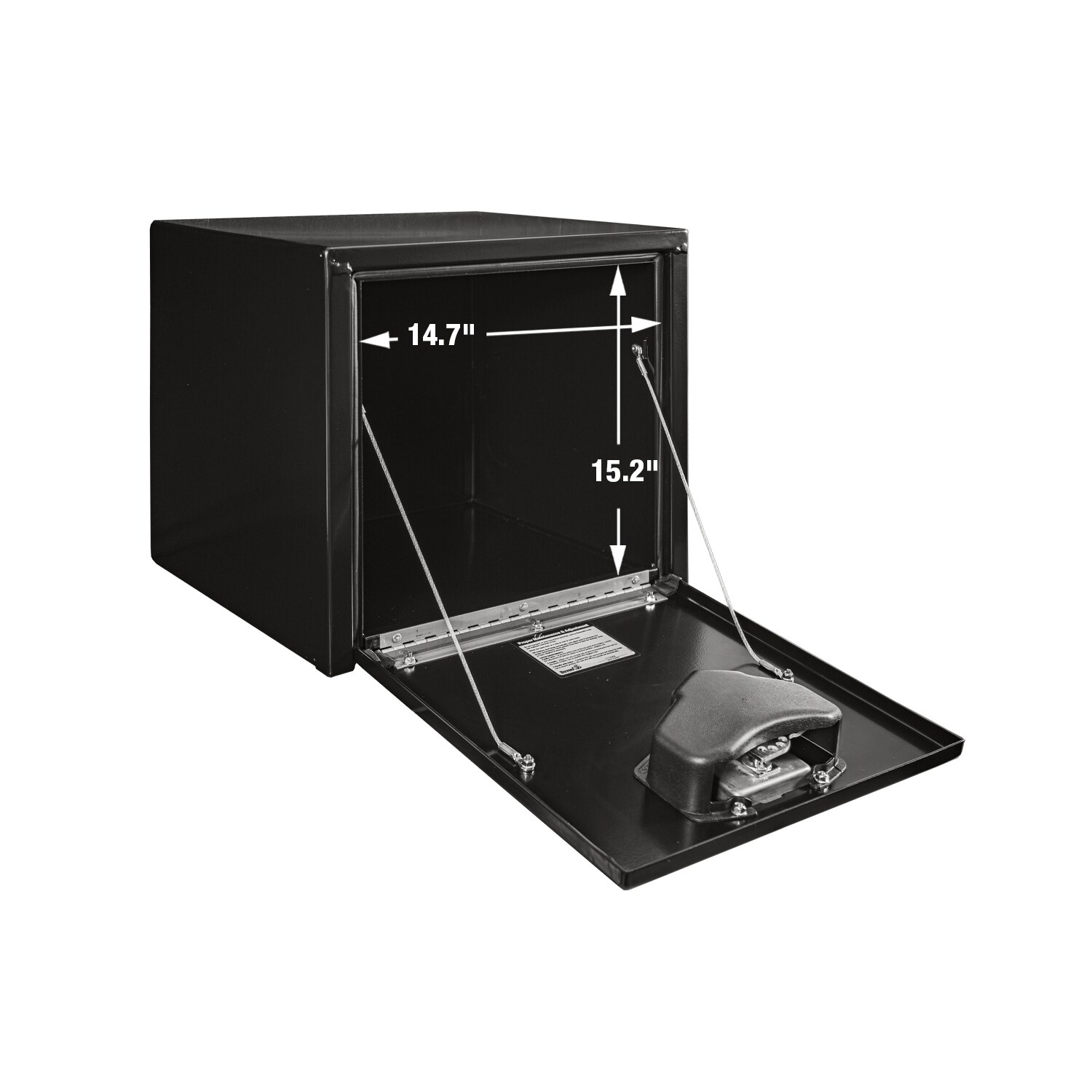 Caja de herramientas para camioneta de acero negro debajo del cuerpo de 18 pulgadas x 18 pulgadas x 18 pulgadas9649172616