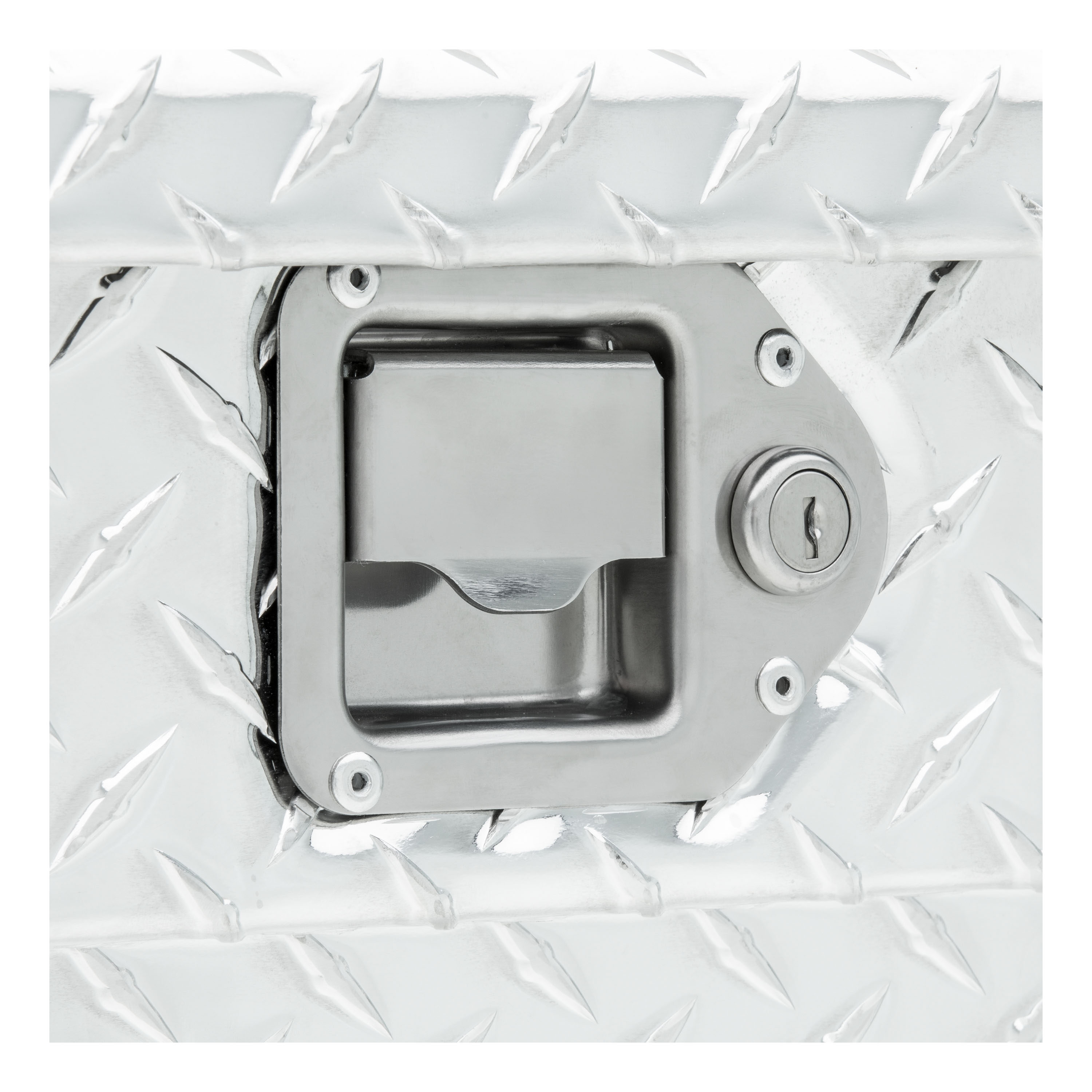 Caja de herramientas para camioneta tipo cruz de aluminio brillante de 63.875 pulgadas x 12 pulgadas x 9.25 pulgadas