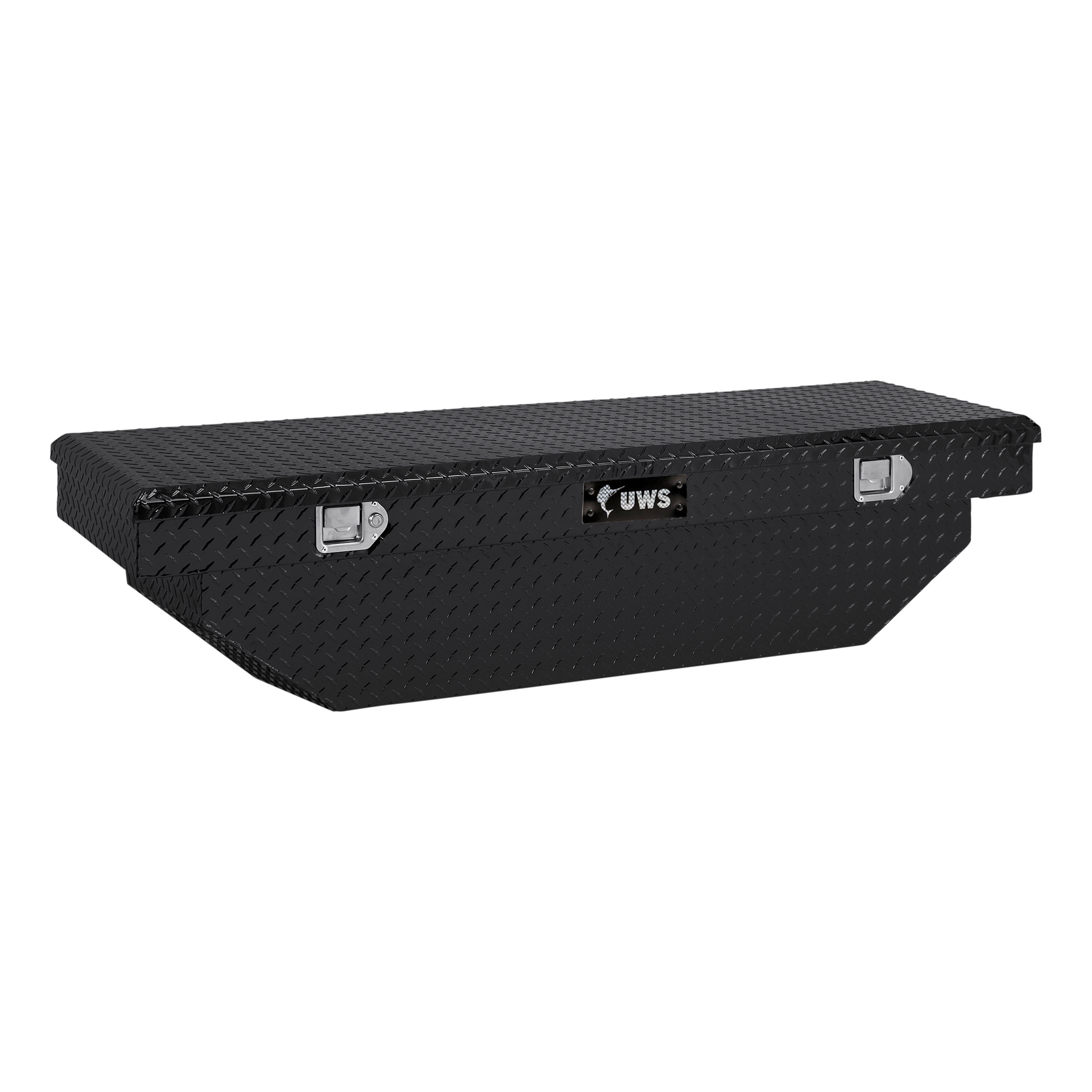 Caja de herramientas de aluminio para camioneta en acabado negro brillante de 63.875 pulgadas x 20 pulgadas x 14.75 pulgadas