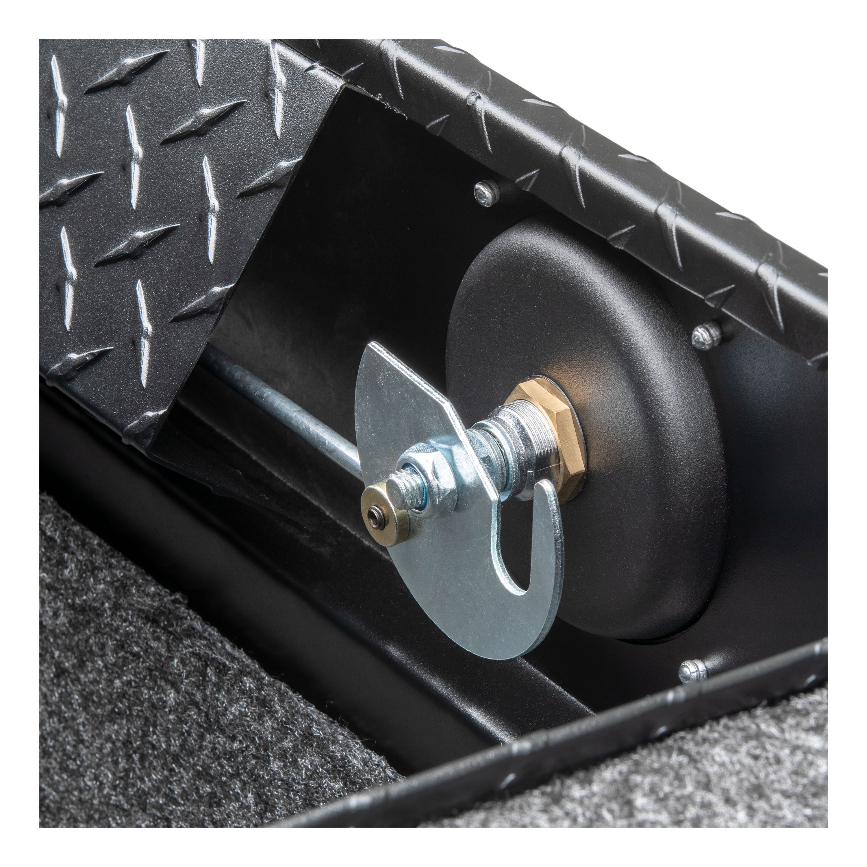 Caja de herramientas para camioneta tipo cruz de aluminio negro mate de 63.875 pulgadas x 20 pulgadas x 14.75 pulgadas