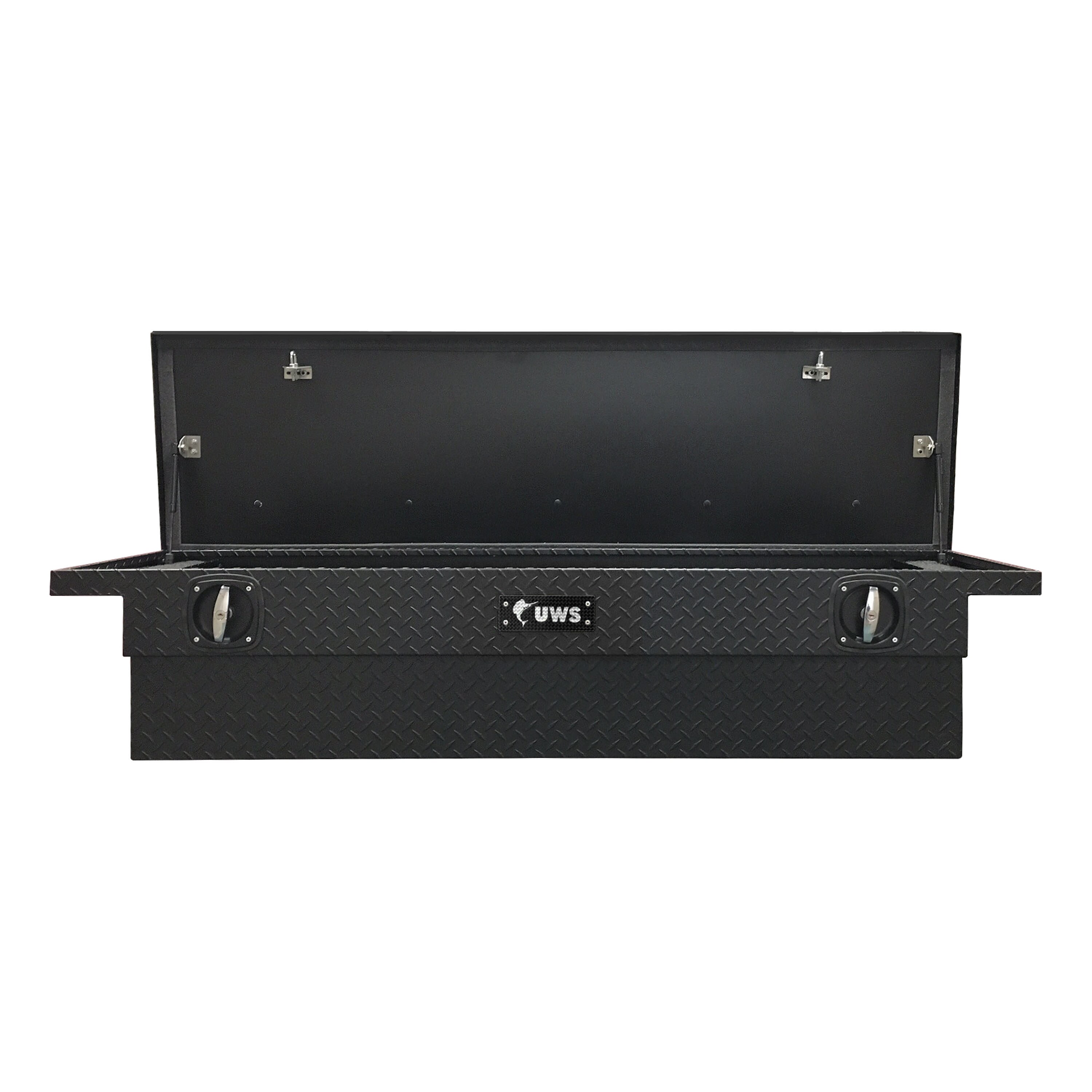 Caja de herramientas para camioneta de cruce de aluminio negro mate de 72.875 pulgadas x 20 pulgadas x 14.75 pulgadas