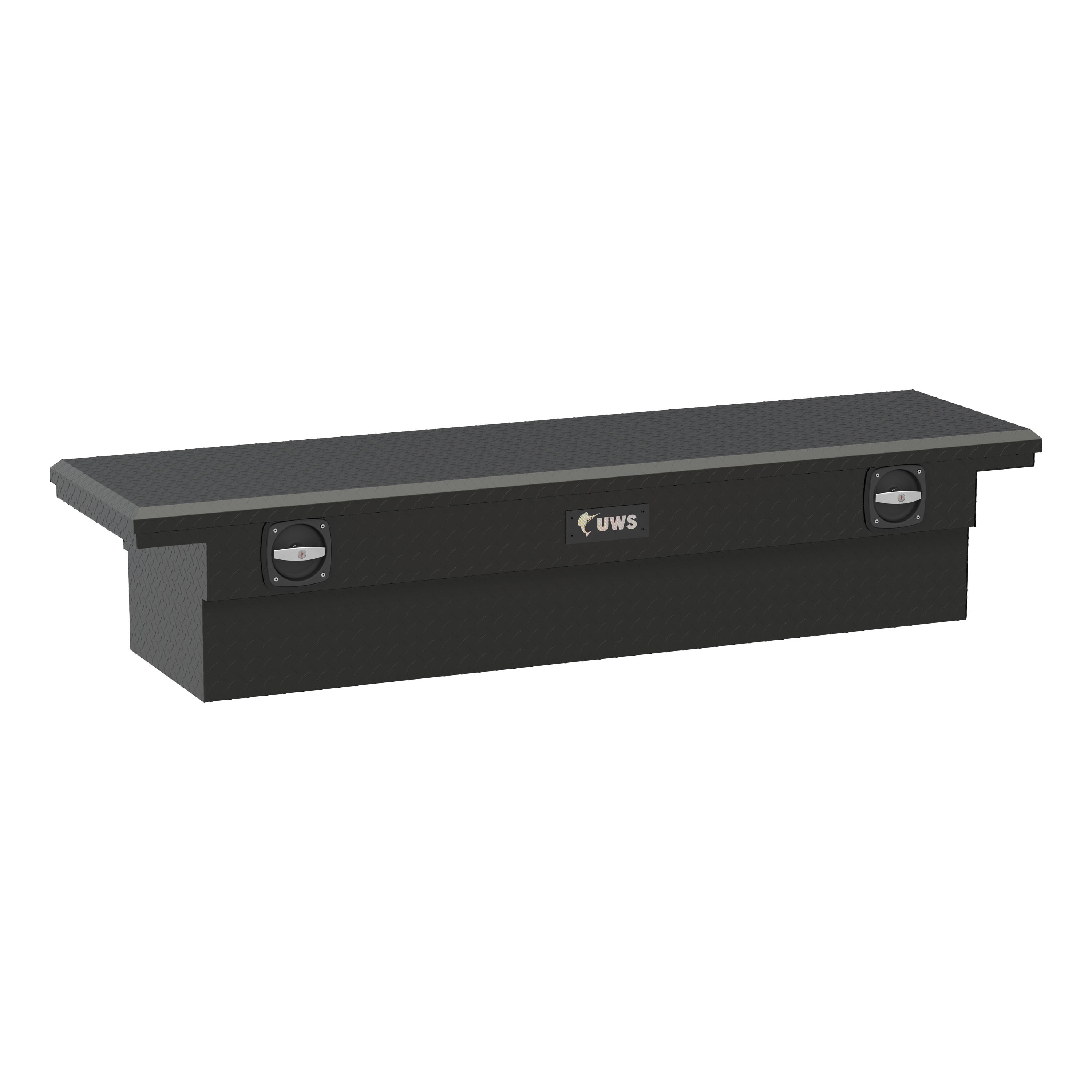 Caja de herramientas para camioneta de cruce de aluminio negro mate de 72.875 pulgadas x 20 pulgadas x 14.75 pulgadas