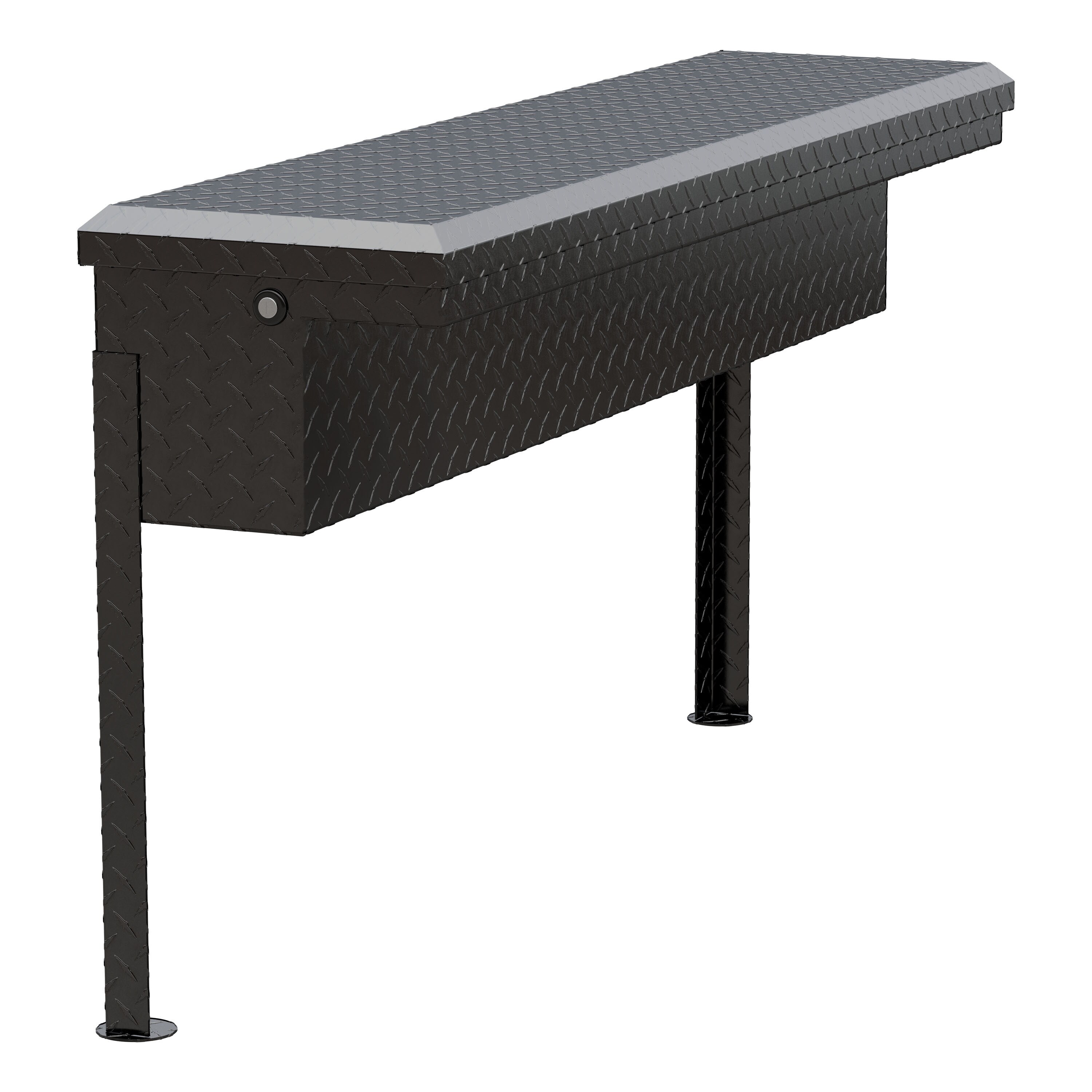 Caja de herramientas para camioneta de montaje lateral de aluminio negro brillante UWS 48.875 pulgadas x 14.750 pulgadas x 11.750 pulgadas EC30202