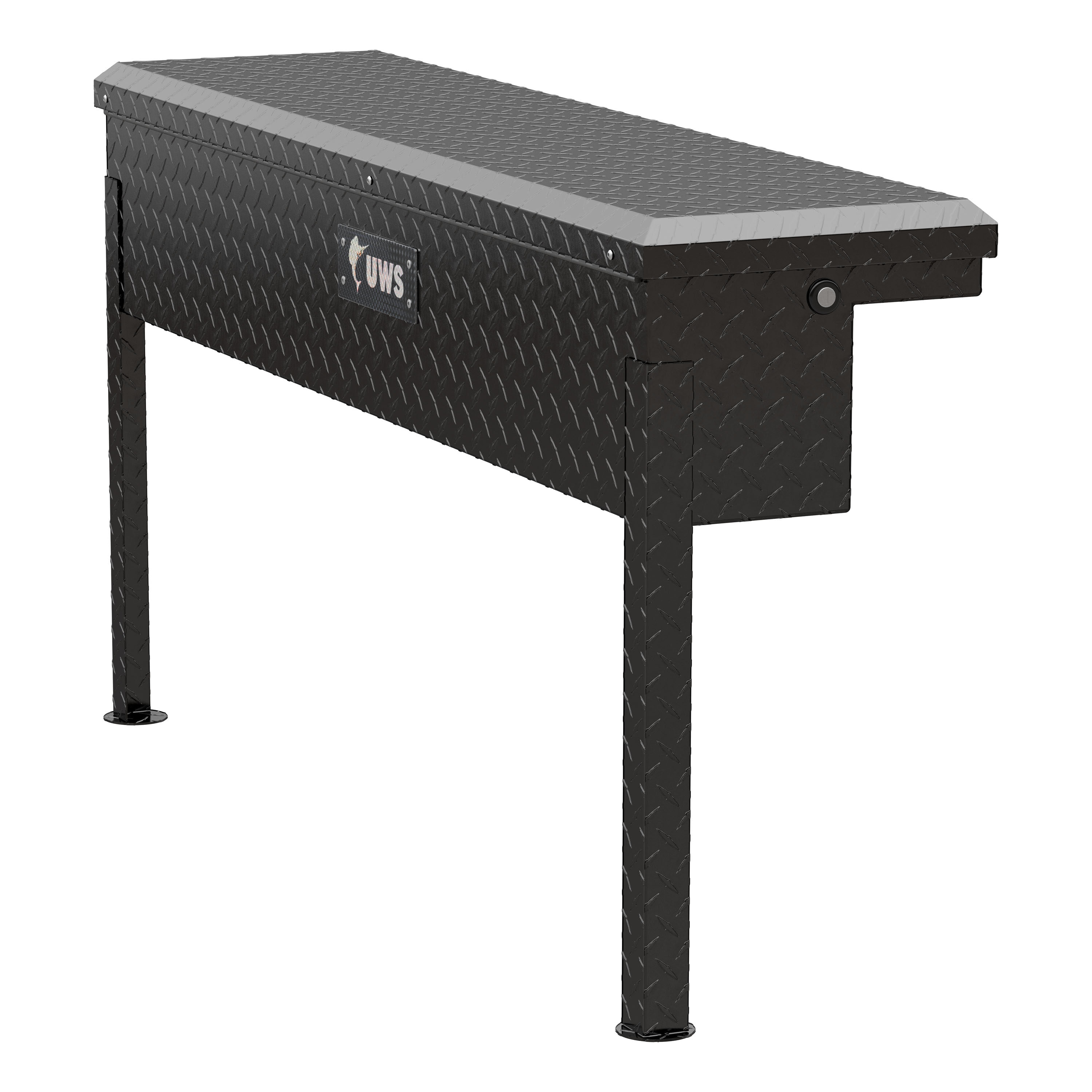 Caja de herramientas para camioneta de montaje lateral de aluminio negro brillante UWS 48.875 pulgadas x 14.750 pulgadas x 11.750 pulgadas EC30202
