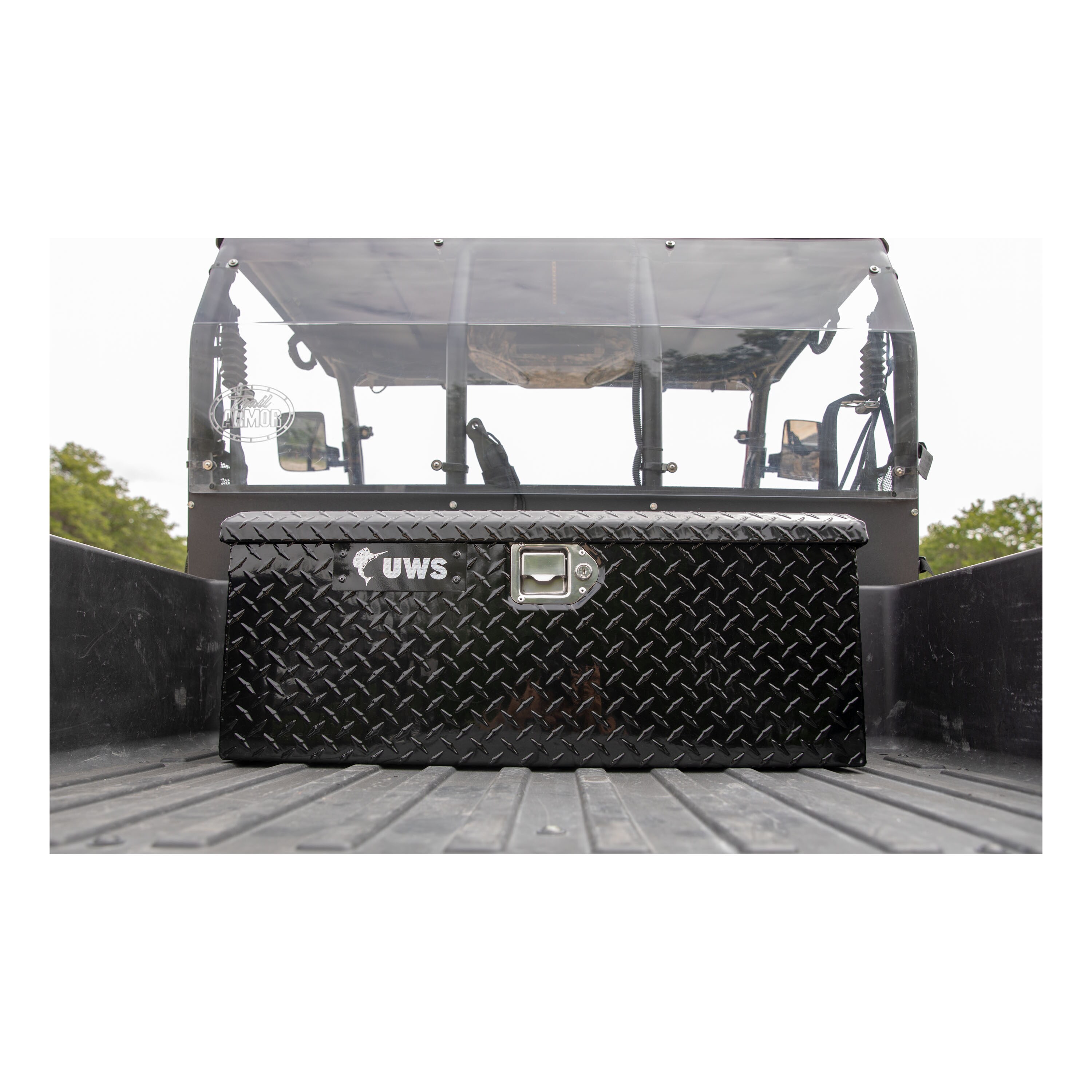 Caja de herramientas para camioneta en aluminio negro brillante de 32.88 pulgadas x 12.75 pulgadas x 13.13 pulgadas UWS EC20012