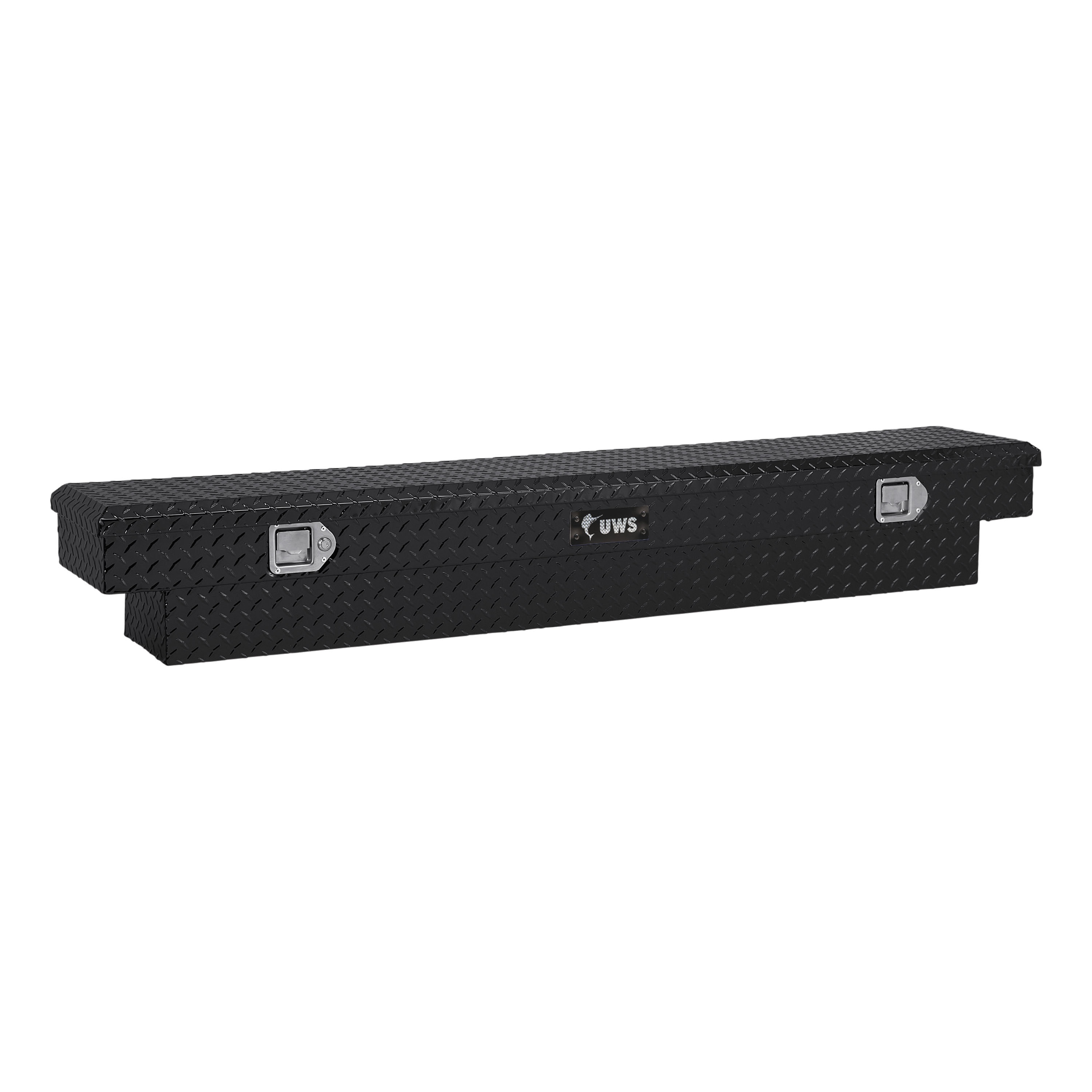 Caja de herramientas para camioneta en aluminio negro brillante de 60.875 pulgadas x 12 pulgadas x 9.25 pulgadas