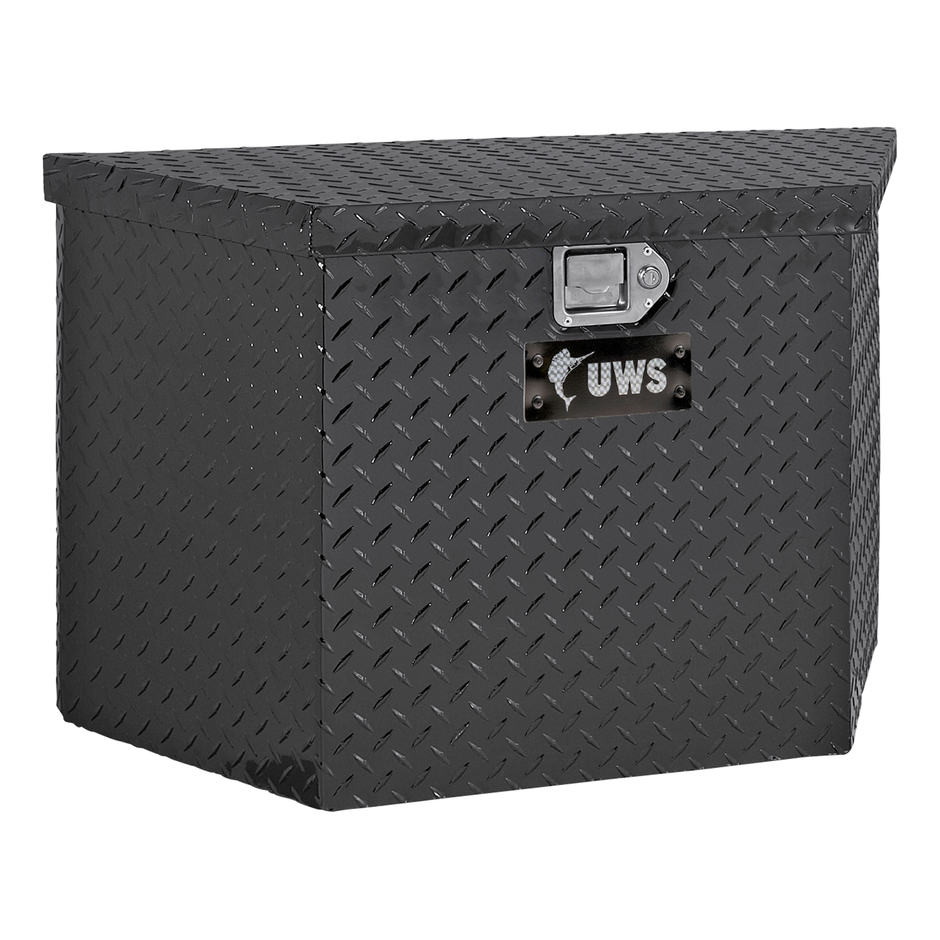 Cofre para herramientas de aluminio negro brillante para camioneta de 34.500 pulg. x 17.000 pulg. x 22.125 pulg. UWS EC20402