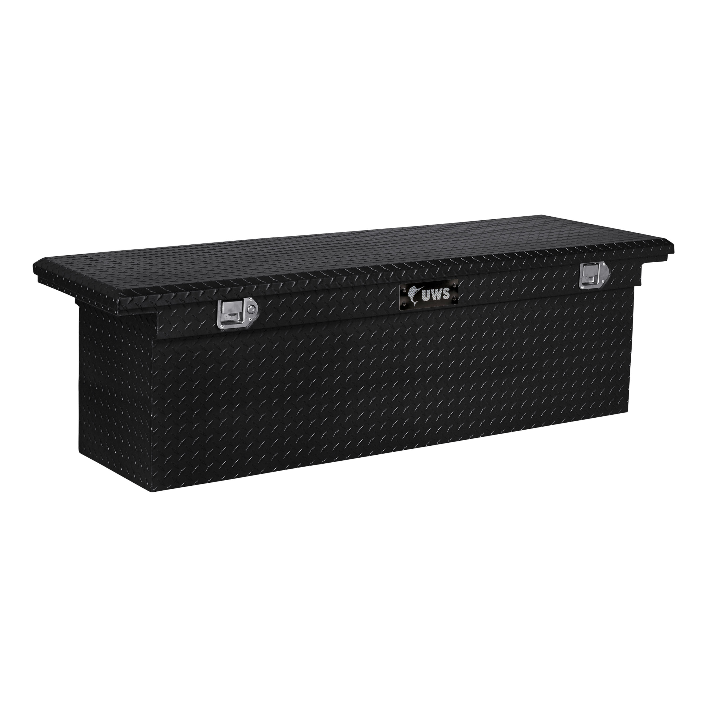 Caja de herramientas para camioneta tipo crossover de aluminio negro brillante de 69.875 pulgadas x 20 pulgadas x 17.625 pulgadas.