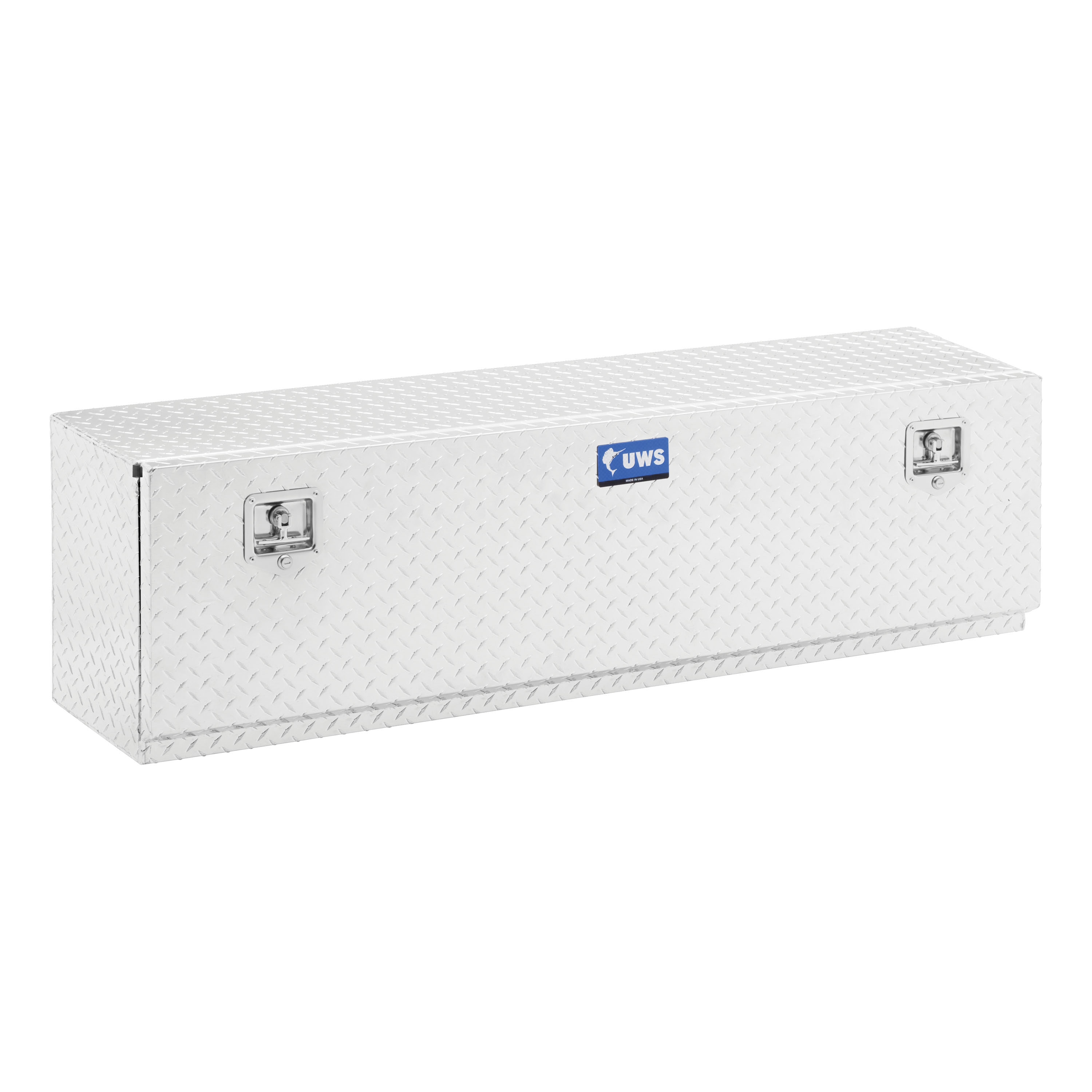 Caja de herramientas lateral de aluminio brillante para camioneta de montaje lateral de aluminio UWS 60.000 pulgadas x 13.625 pulgadas x 17.000 pulgadas