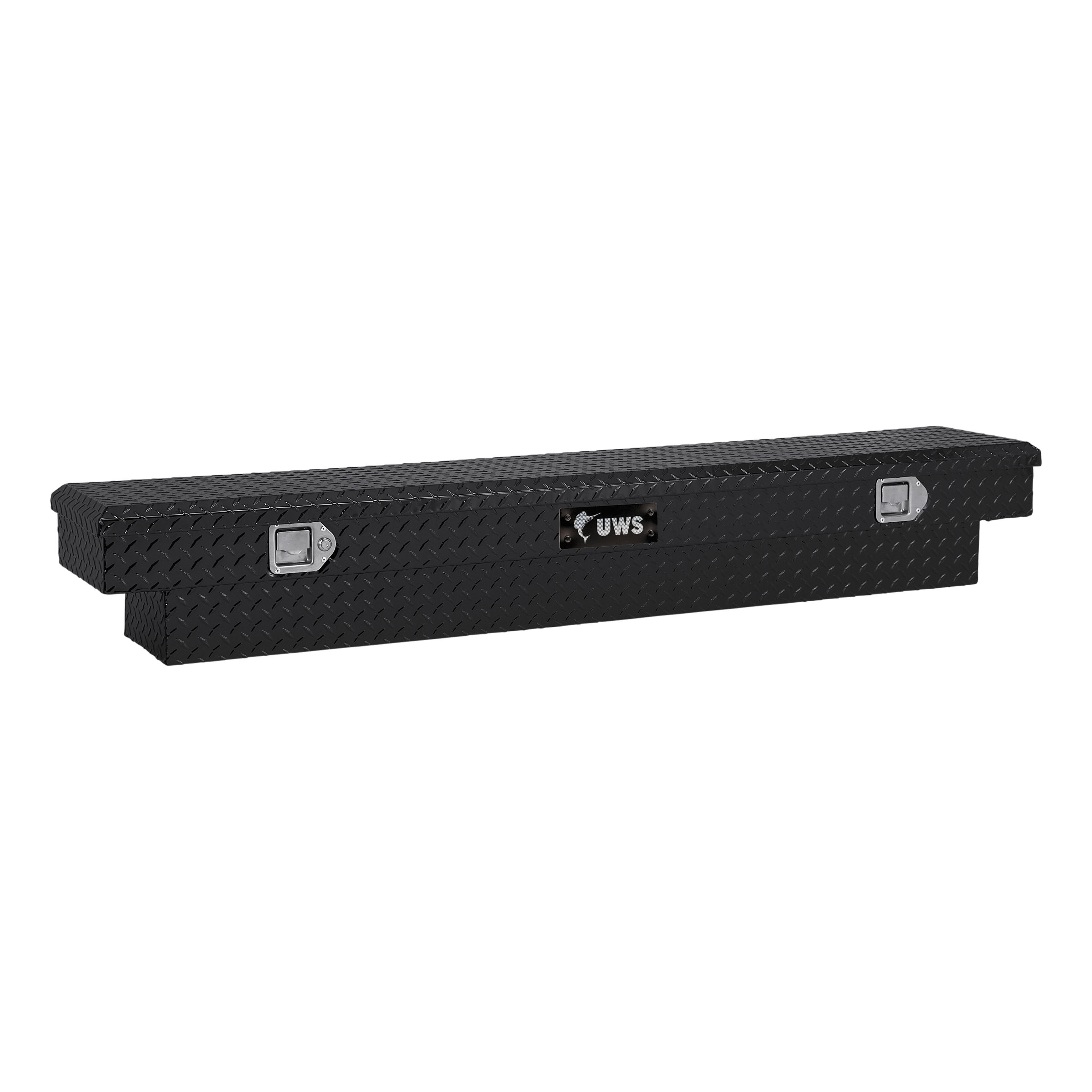 Caja de herramientas para camioneta tipo crossover de aluminio negro brillante de 69.875 pulgadas x 12 pulgadas x 9.25 pulgadas
