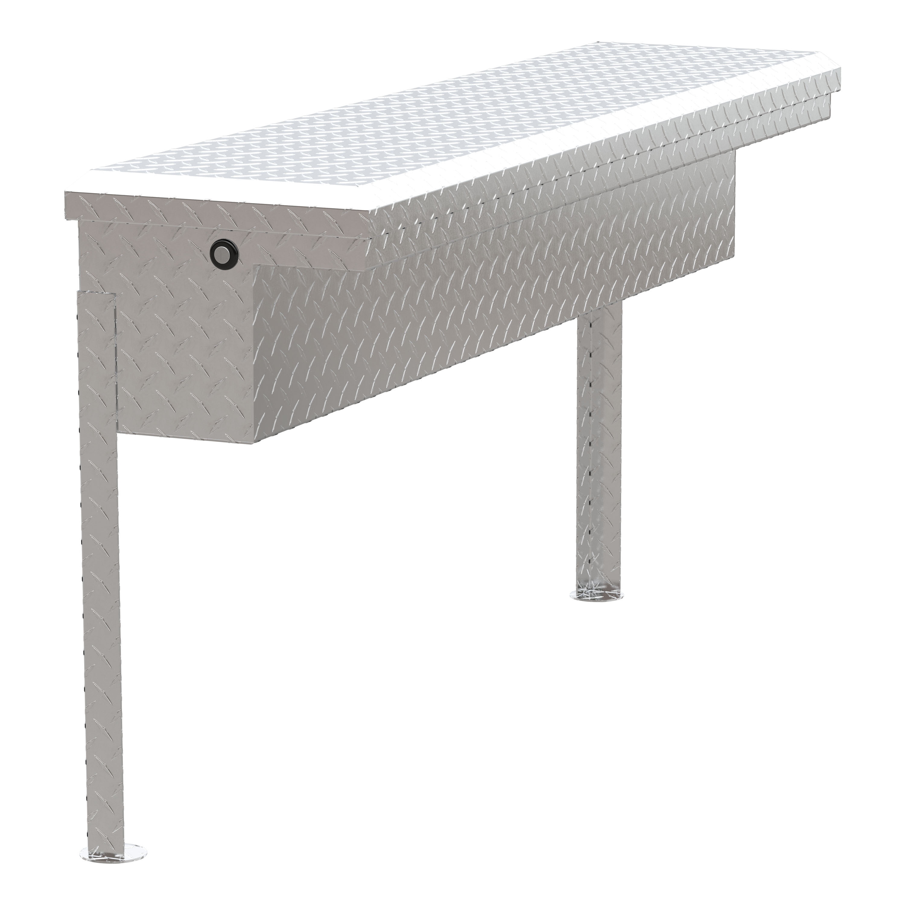 Caja de herramientas para camioneta de aluminio brillante de montaje lateral de aluminio UWS 48.875 pulg. x 14.750 pulg. x 11.750 pulg. EC30201