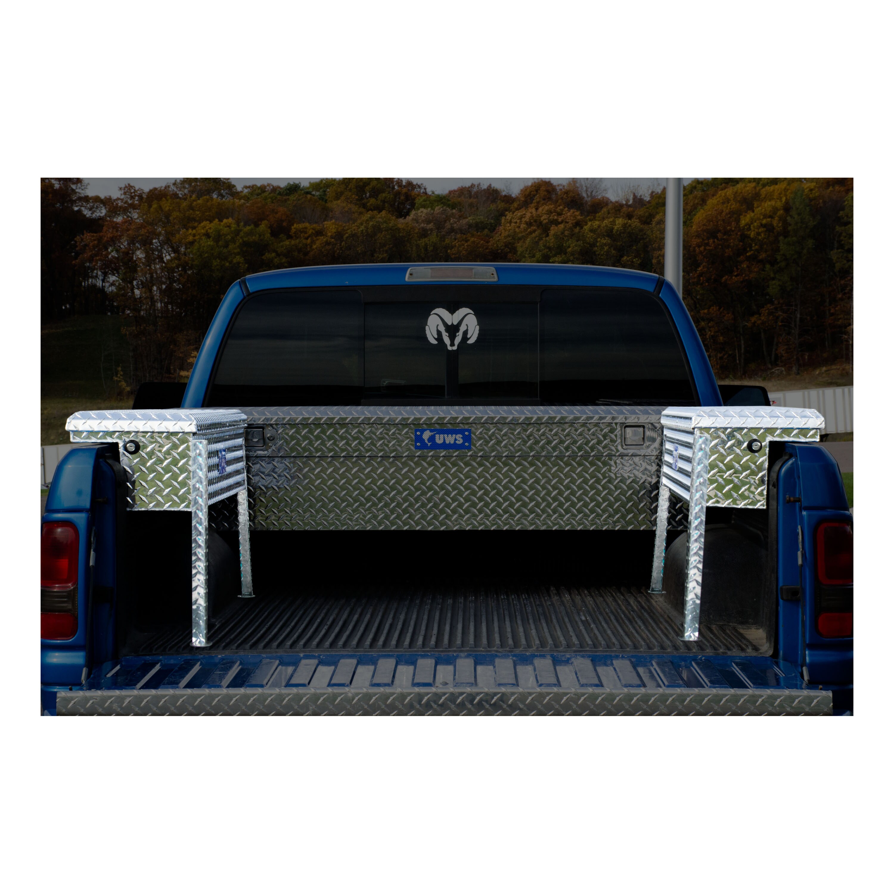 Caja de herramientas para camioneta de aluminio brillante de montaje lateral de aluminio UWS 48.875 pulg. x 14.750 pulg. x 11.750 pulg. EC30201