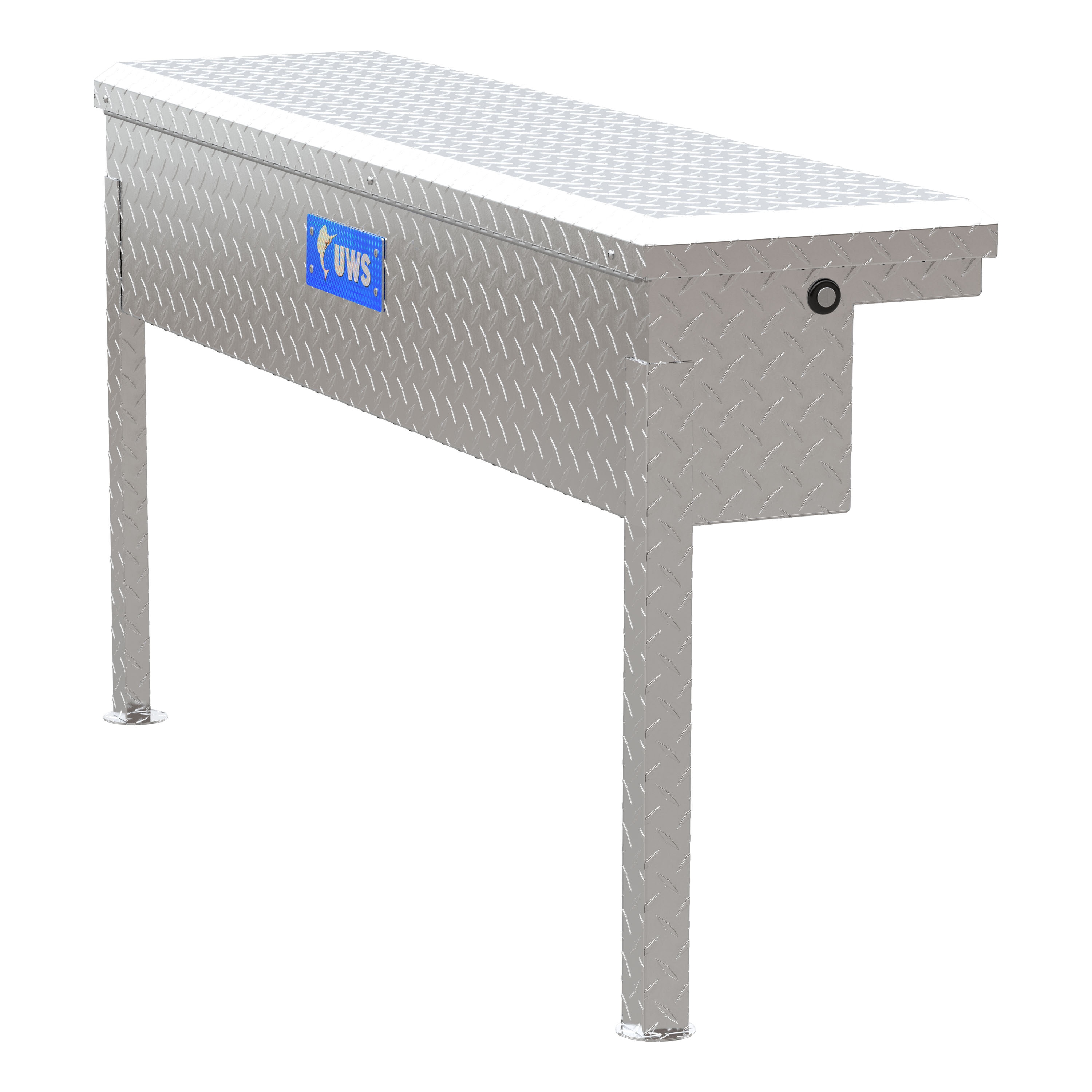 Caja de herramientas para camioneta de aluminio brillante de montaje lateral de aluminio UWS 48.875 pulg. x 14.750 pulg. x 11.750 pulg. EC30201