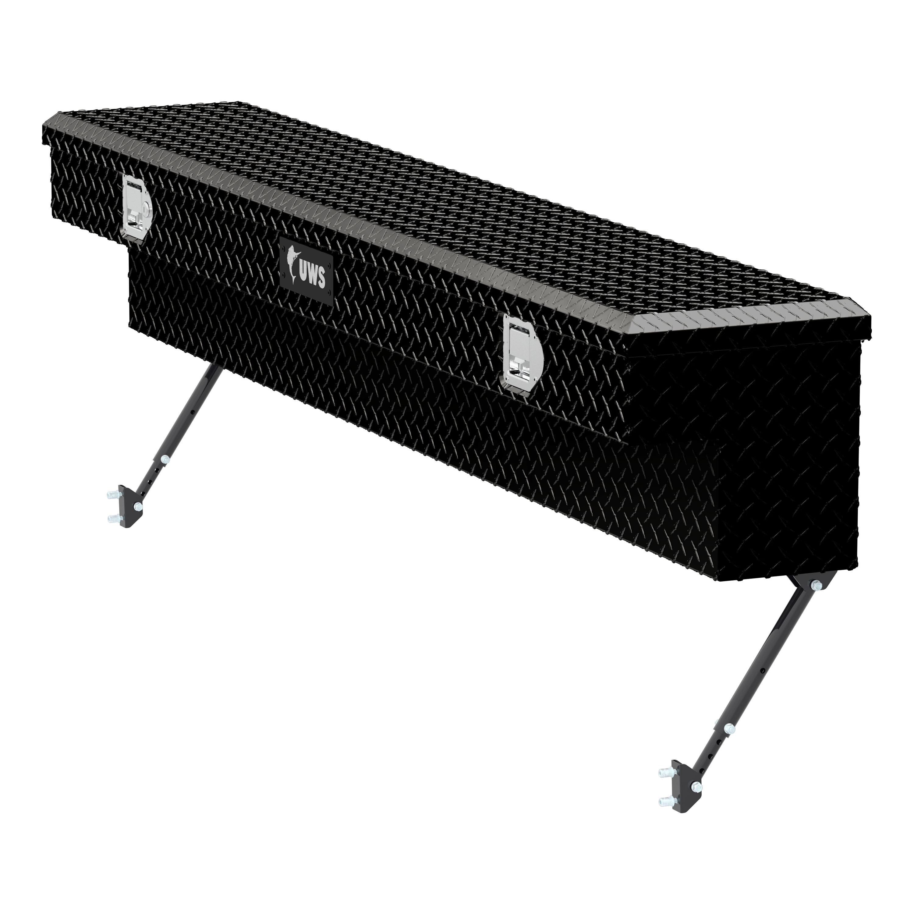 Caja de herramientas para camioneta montada en el lateral de aluminio negro brillante de 72.000 pulgadas x 11.375 pulgadas x 11.000 pulgadas EC30142-MK2