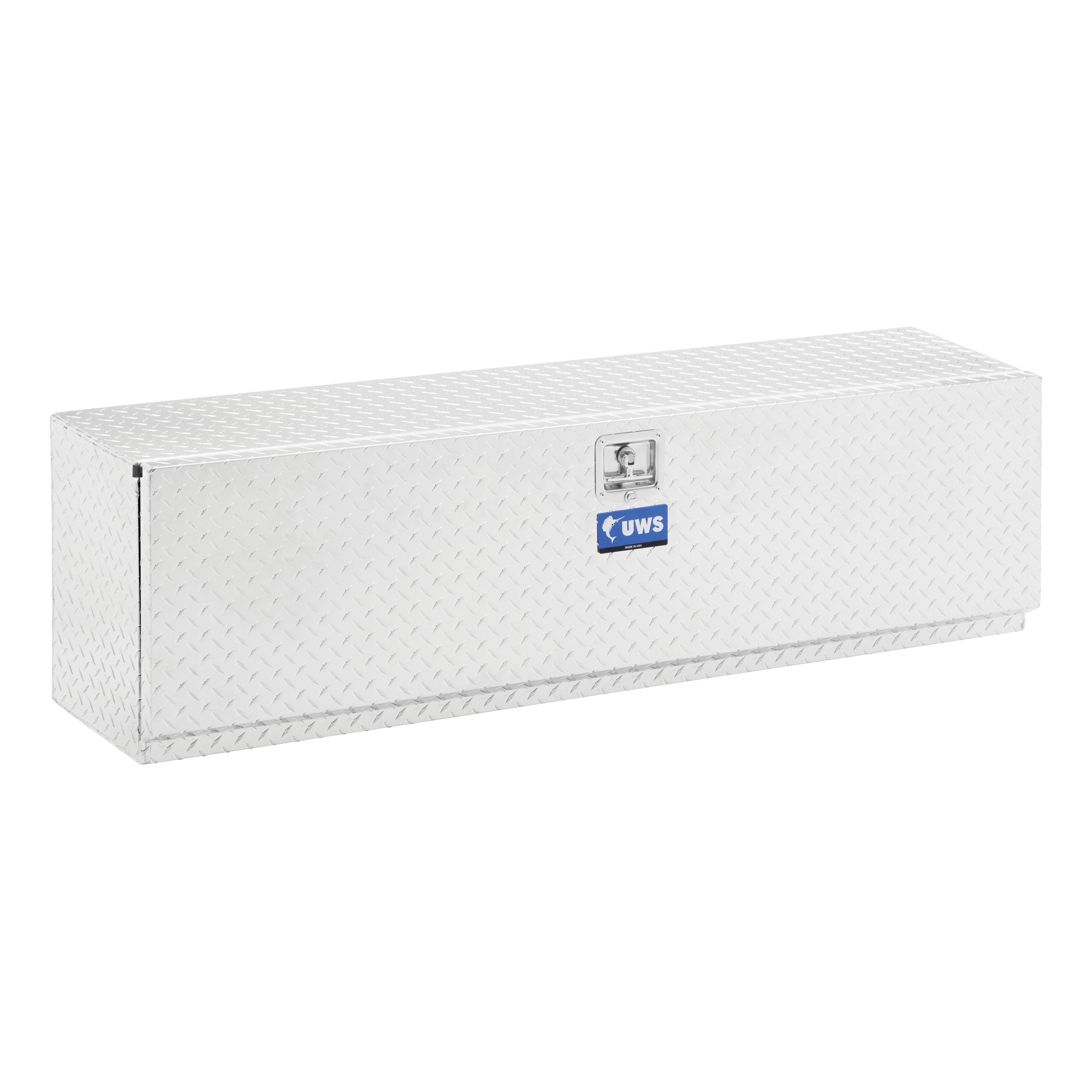 Caja de herramientas lateral de aluminio brillante UWS de 48.000 pulgadas x 13.625 pulgadas x 17.000 pulgadas para camión