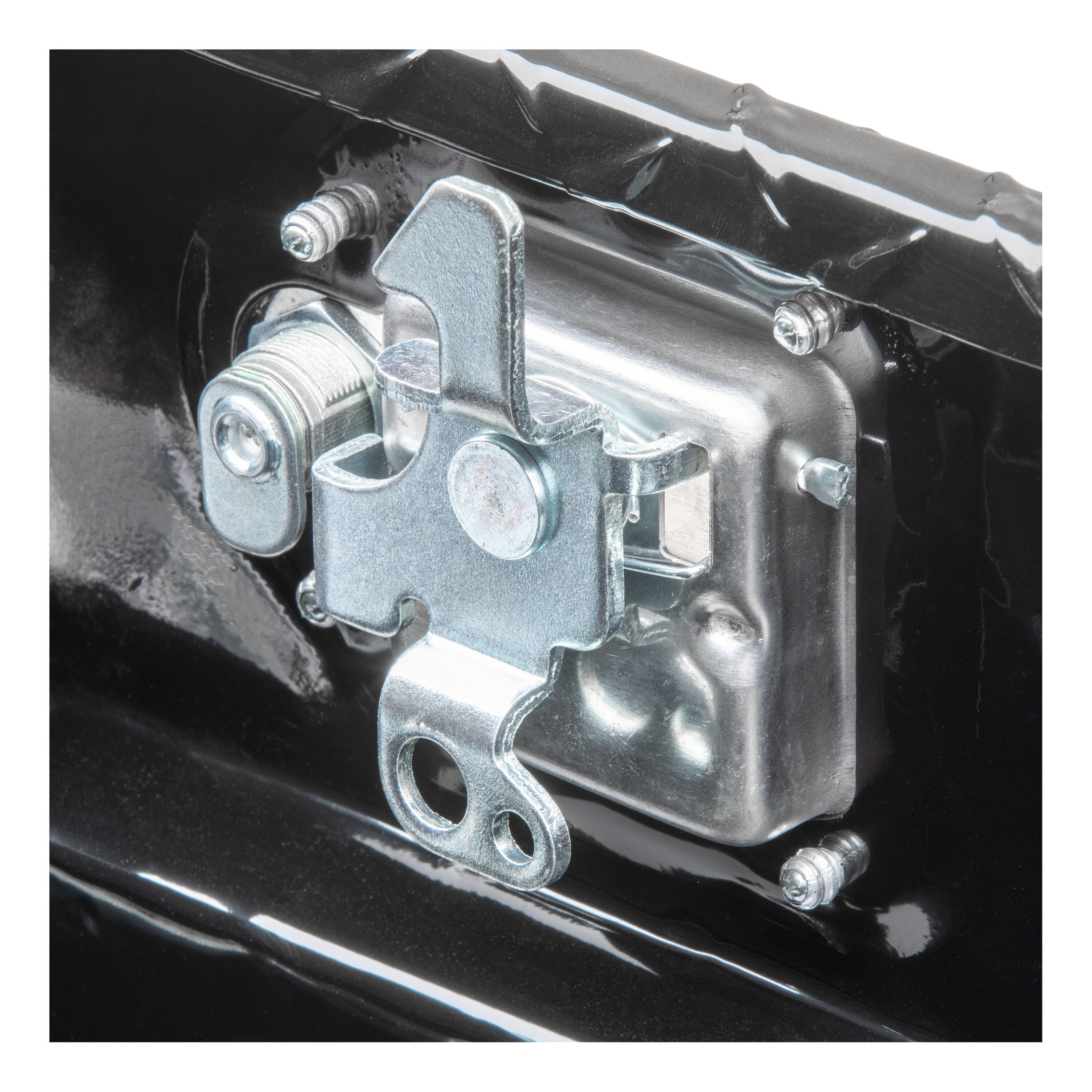 Caja de herramientas lateral para camioneta de aluminio negro brillante UWS de 48.000 pulgadas x 8.750 pulgadas x 24.625 pulgadas