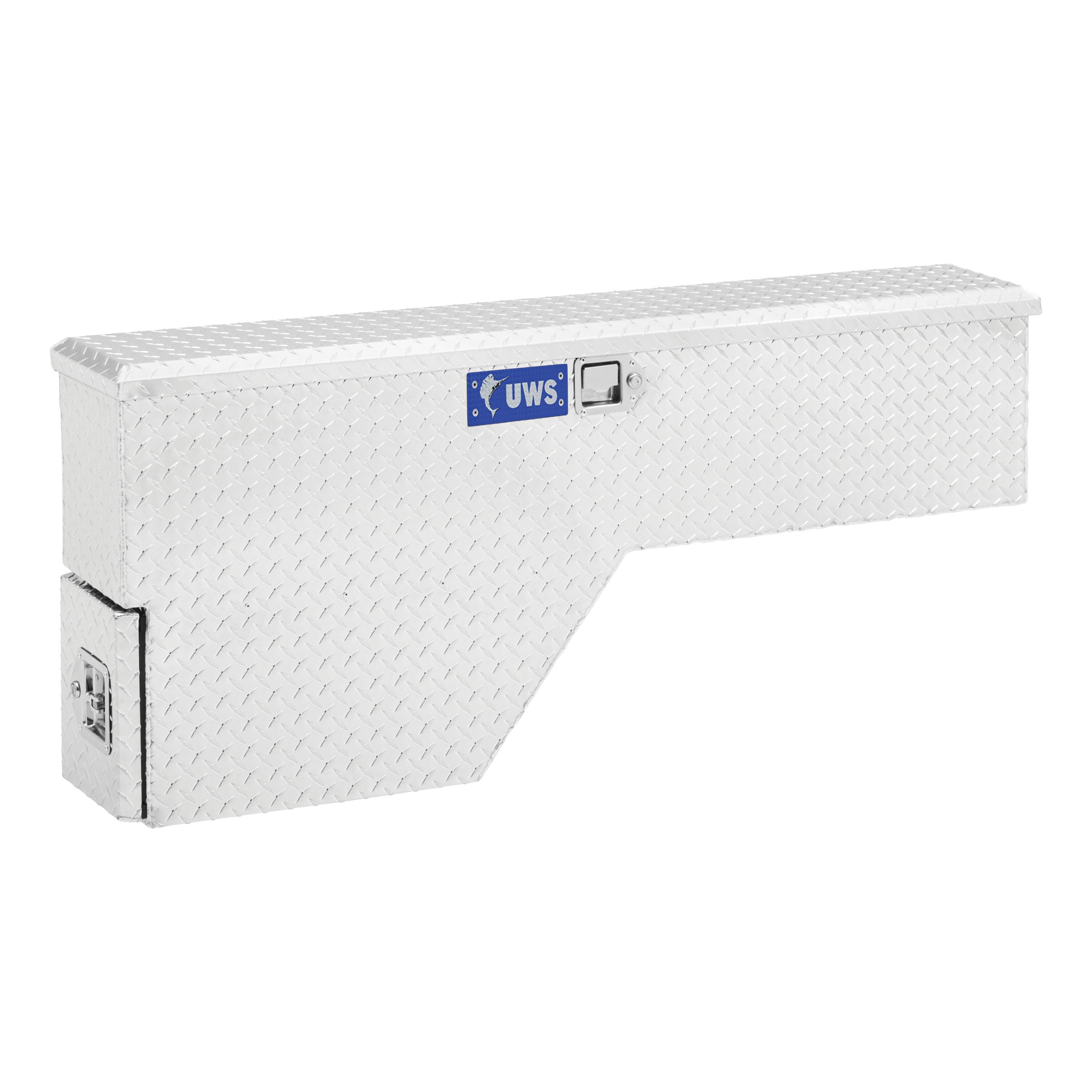 Caja de herramientas lateral de aluminio brillante para camión de montaje lateral de aluminio UWS 48.000 pulgadas x 8.750 pulgadas x 24.625 pulgadas EC30021