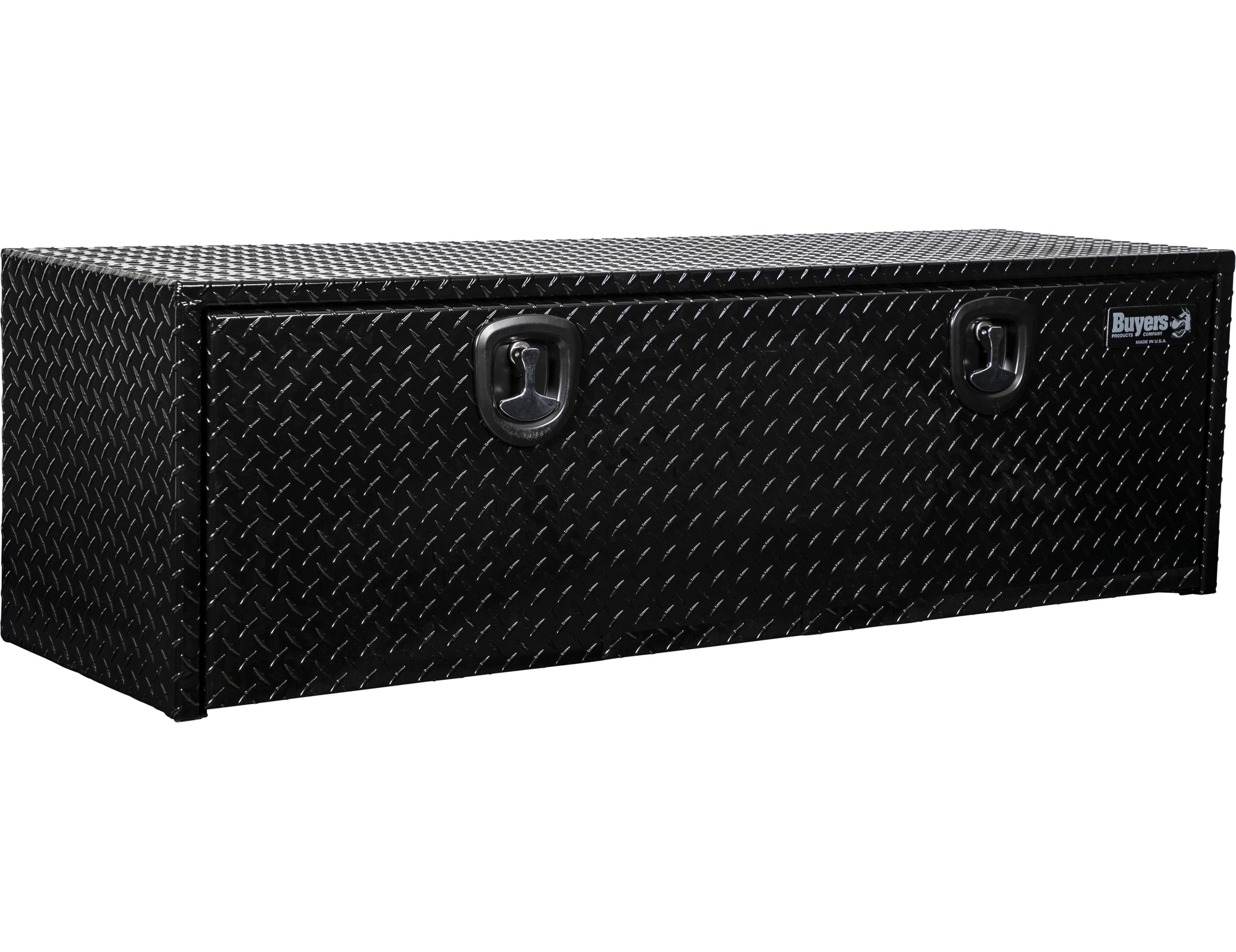 Caja de herramientas para camión de aluminio con patrón de diamante en color negro de 60 pulgadas x 18 pulgadas x 18 pulgadas