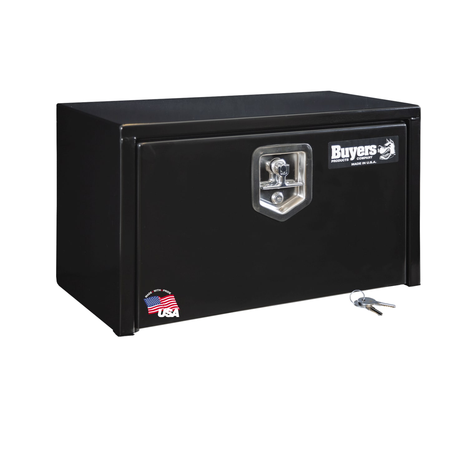 Caja de herramientas para camiones de acero negro debajo del cuerpo de 24 pulgadas x 12 pulgadas x 14 pulgadas de Buyers Products 1703350.