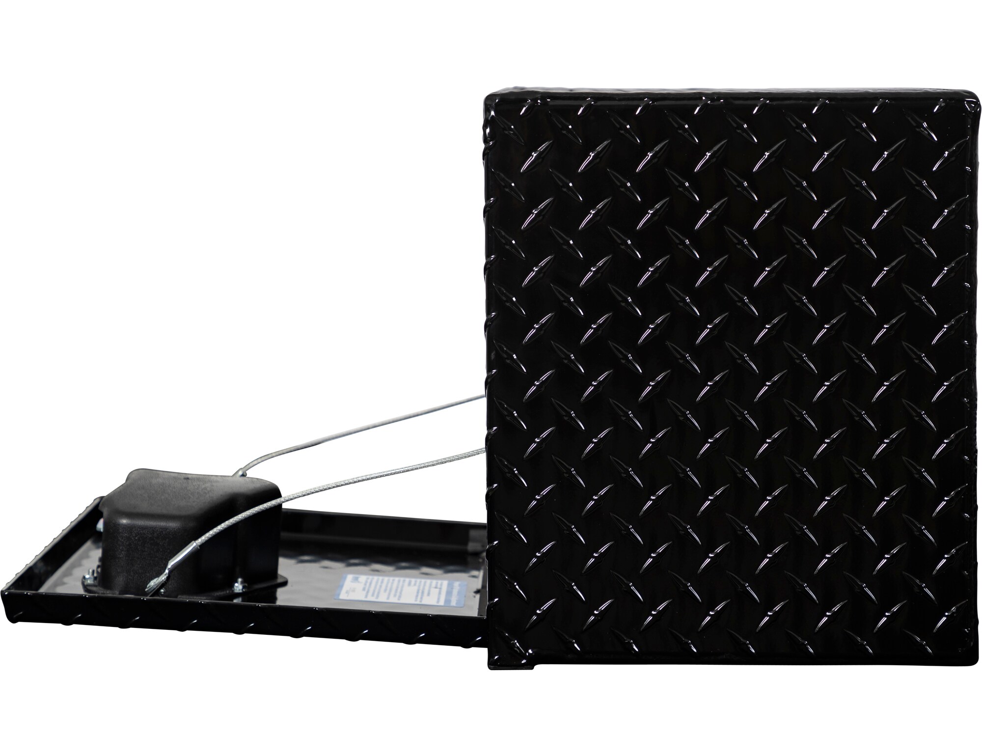Caja de herramientas para camión, debajo del cuerpo, de aluminio negro con textura de diamante de 18 x 12 x 14 pulgadas de Buyers Products