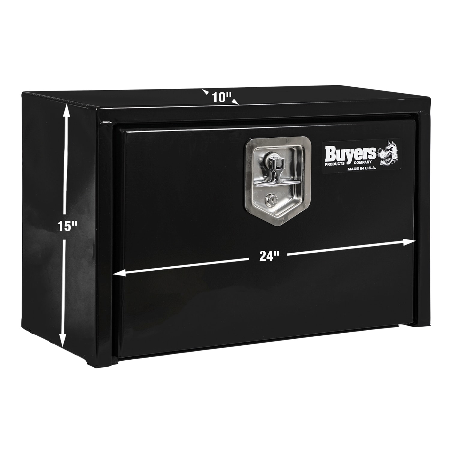 Caja de herramientas negra de acero para camión bajo del cuerpo de 24 pulgadas x 10 pulgadas x 15 pulgadas de Buyers Products