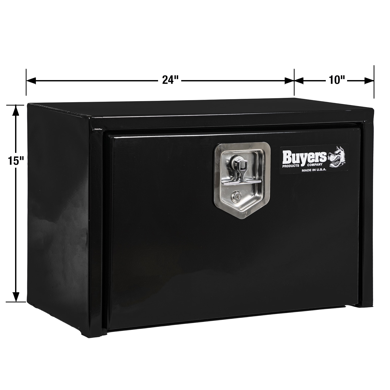 Caja de herramientas negra de acero para camión bajo del cuerpo de 24 pulgadas x 10 pulgadas x 15 pulgadas de Buyers Products