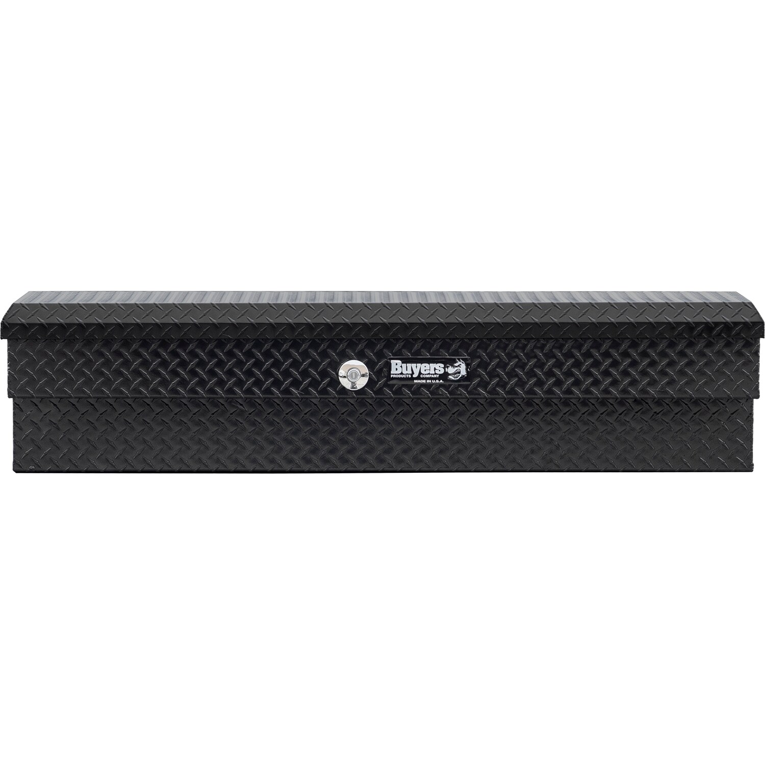 Cajón de herramientas para camión montado en el lateral de aluminio negro brillante con textura de diamante de 70 pulgadas x 16 pulgadas x 13 pulgadas de Buyers Products