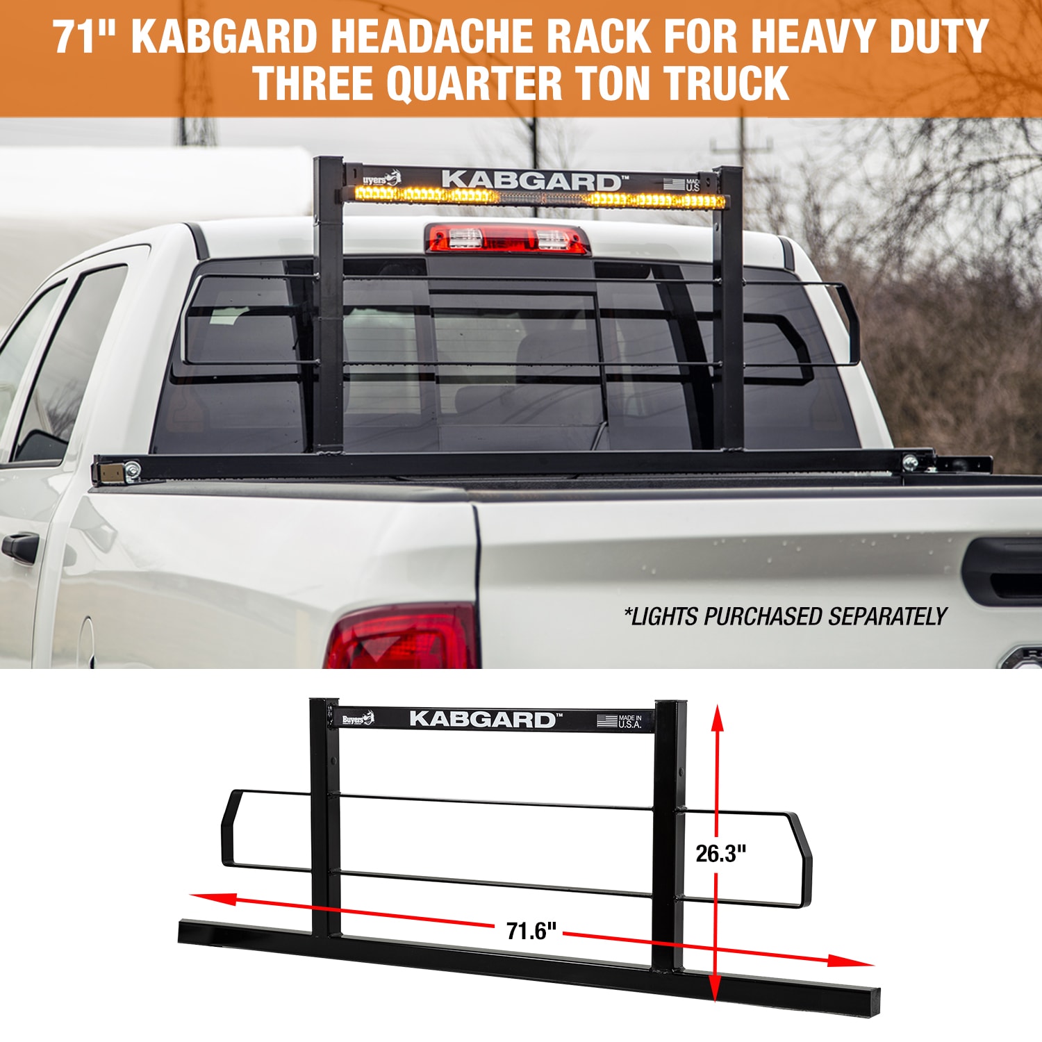 Defensa Trasera de Cabina Resistente para Camioneta Pickup de Acero de 71 pulgadas de Buyers Products