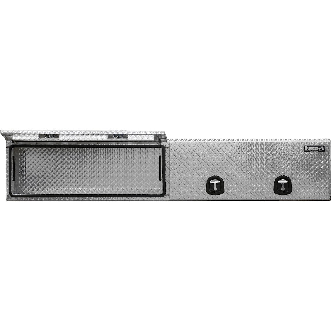 Caja de herramientas para camión de montaje superior de aluminio con diseño de diamante de 96 pulgadas x 13 pulgadas x 16 pulgadas de Buyers Products