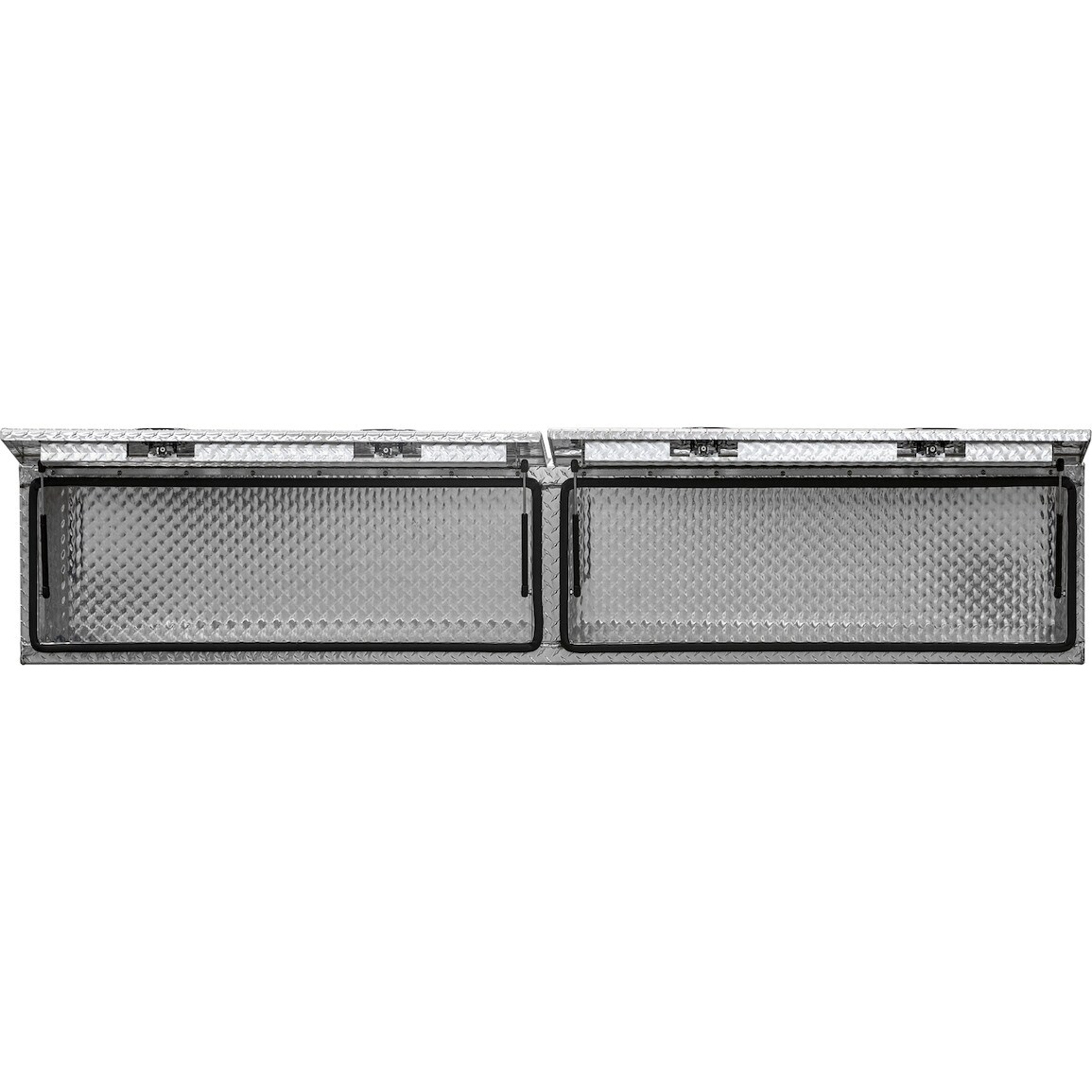 Caja de herramientas para camión de montaje superior de aluminio con diseño de diamante de 96 pulgadas x 13 pulgadas x 16 pulgadas de Buyers Products