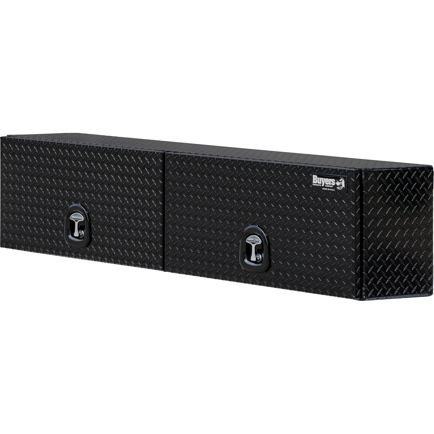 Caja de herramientas para camioneta de montaje superior de aluminio negro de 88 pulgadas x 16 pulgadas x 18 pulgadas de Buyers Products