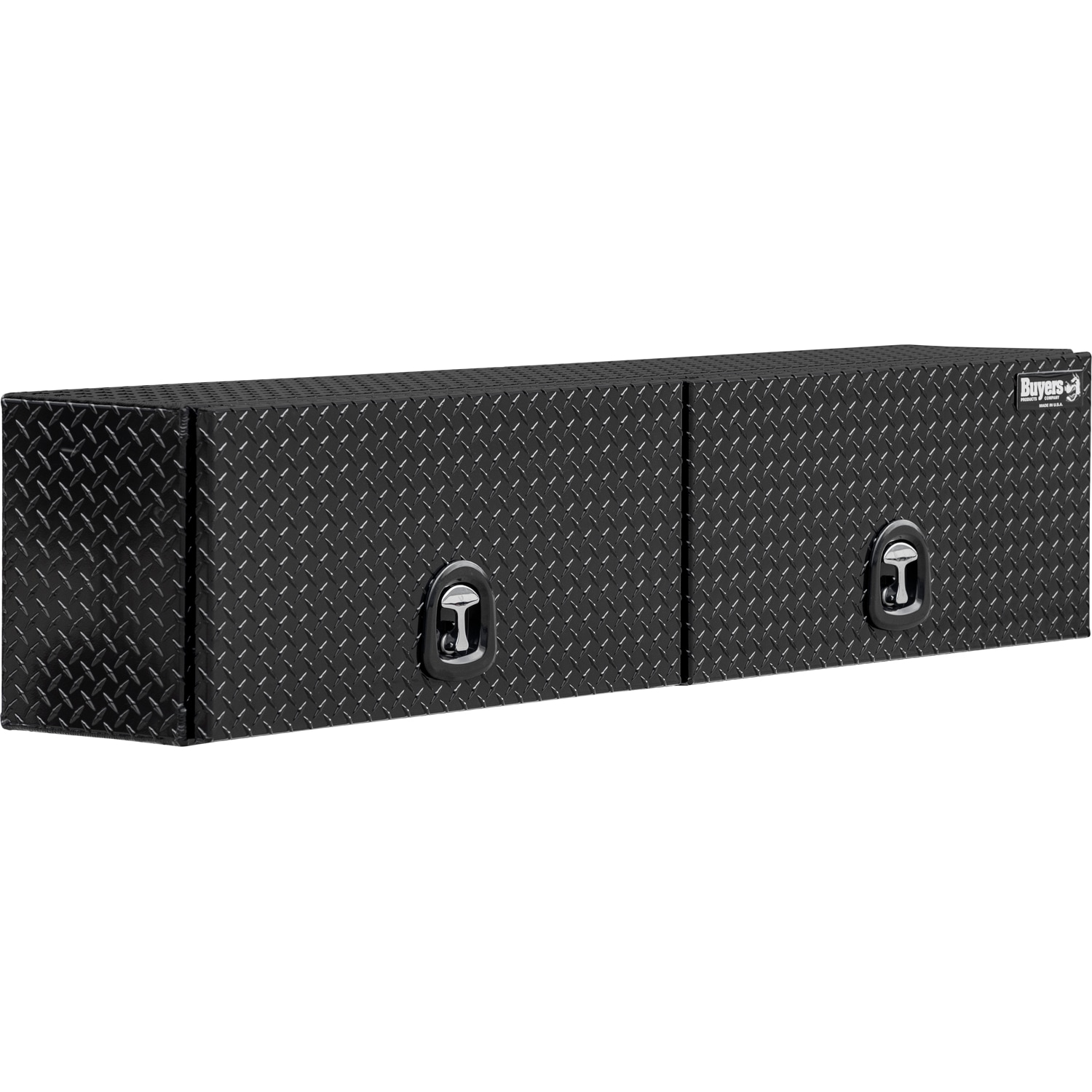 Caja de herramientas para camioneta de montaje superior de aluminio negro de 88 pulgadas x 16 pulgadas x 18 pulgadas de Buyers Products