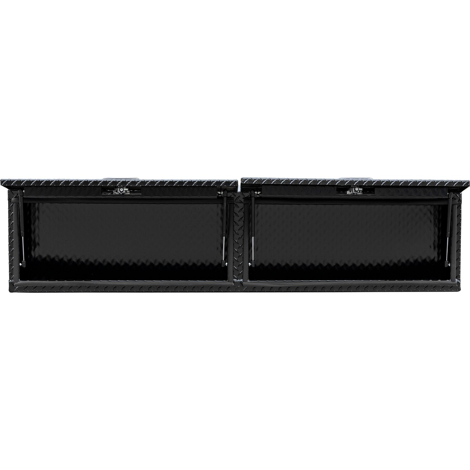 Caja de herramientas para camioneta de montaje superior de aluminio negro de 88 pulgadas x 16 pulgadas x 18 pulgadas de Buyers Products