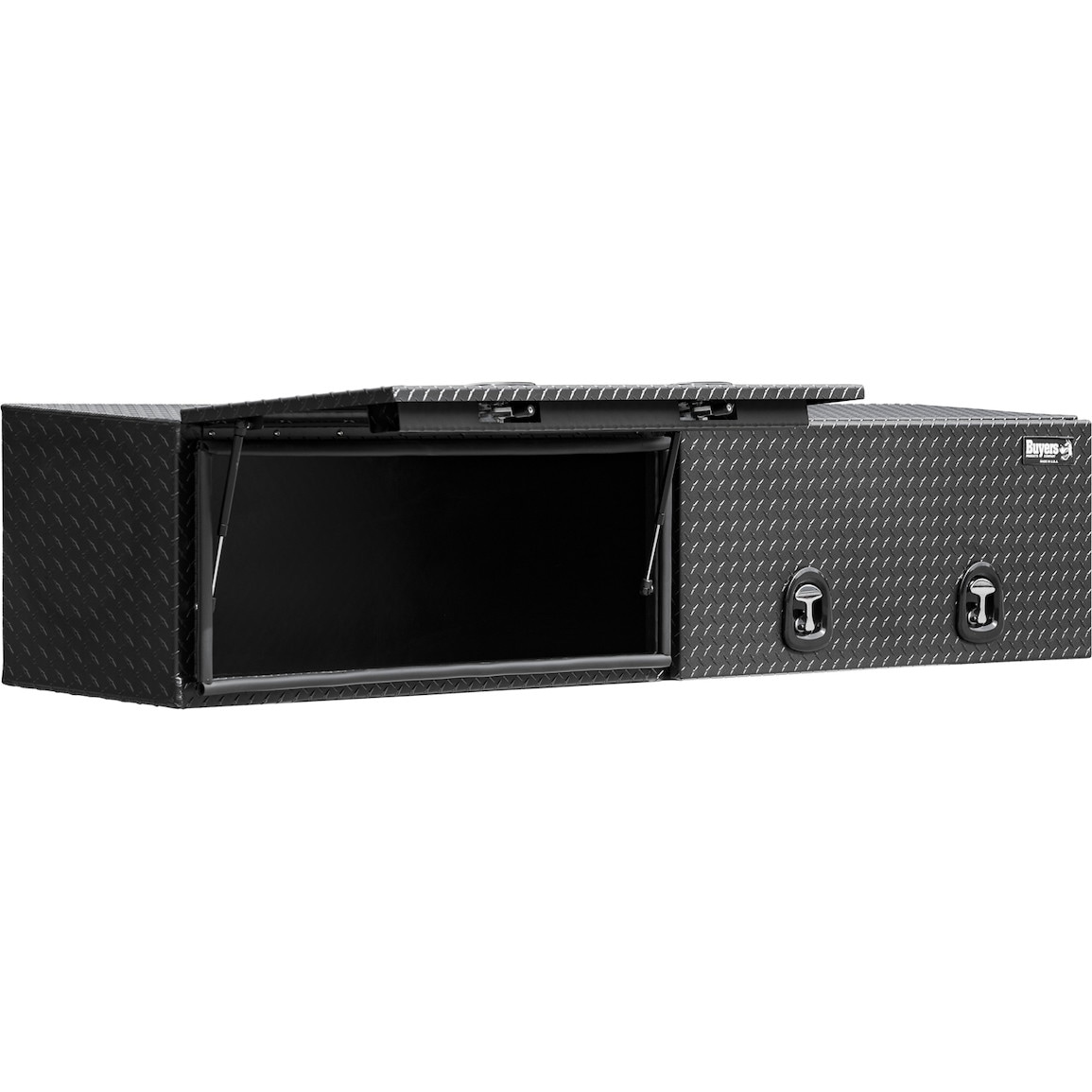 Caja de herramientas para camión de montaje superior de aluminio negro de 96 pulgadas x 16 pulgadas x 18 pulgadas de Buyers Products