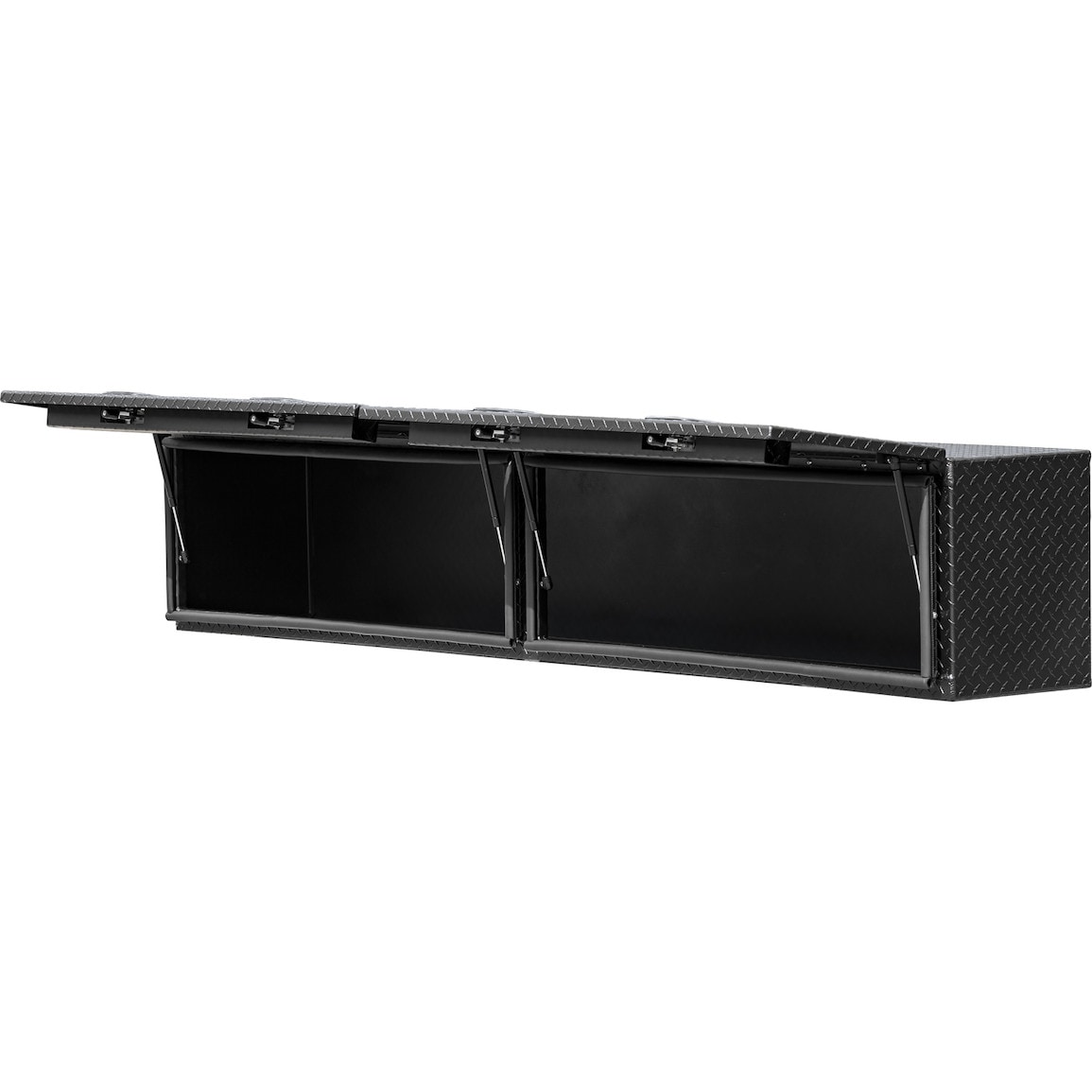 Caja de herramientas para camión de montaje superior de aluminio negro de 96 pulgadas x 16 pulgadas x 18 pulgadas de Buyers Products