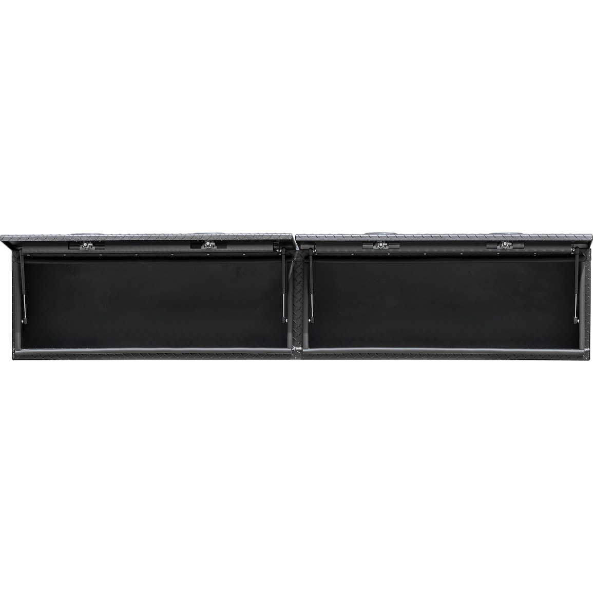 Caja de herramientas para camión de montaje superior de aluminio negro de 96 pulgadas x 16 pulgadas x 18 pulgadas de Buyers Products