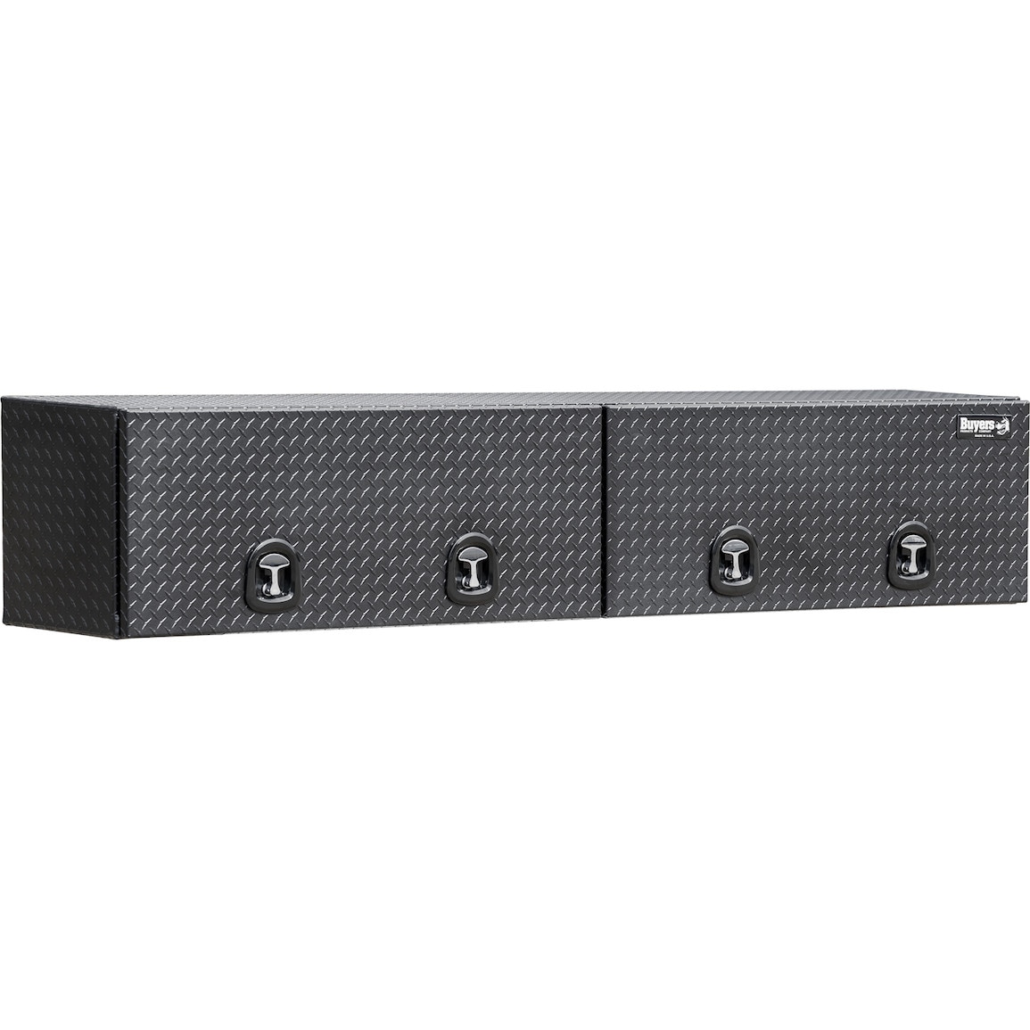 Caja de herramientas para camión de montaje superior de aluminio negro de 96 pulgadas x 16 pulgadas x 18 pulgadas de Buyers Products