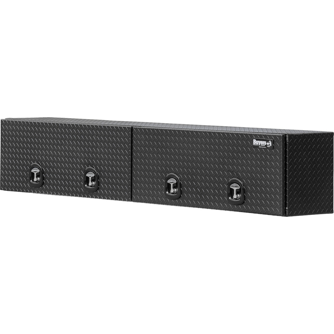 Caja de herramientas para camión de montaje superior de aluminio negro de 96 pulgadas x 16 pulgadas x 18 pulgadas de Buyers Products