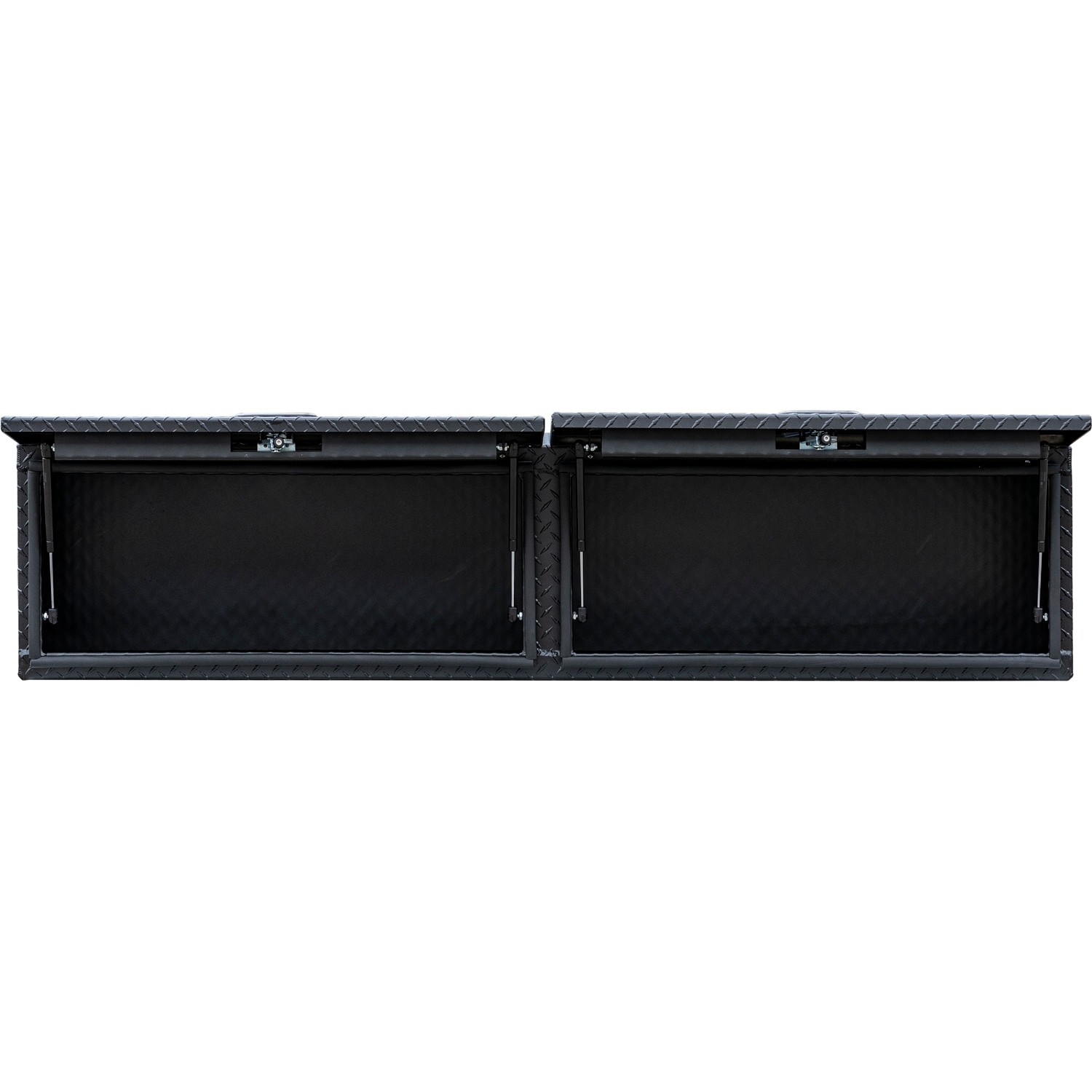 Caja de herramientas negra de aluminio para camión de montaje superior de 88 pulgadas x 16 pulgadas x 18 pulgadas de Buyers Products