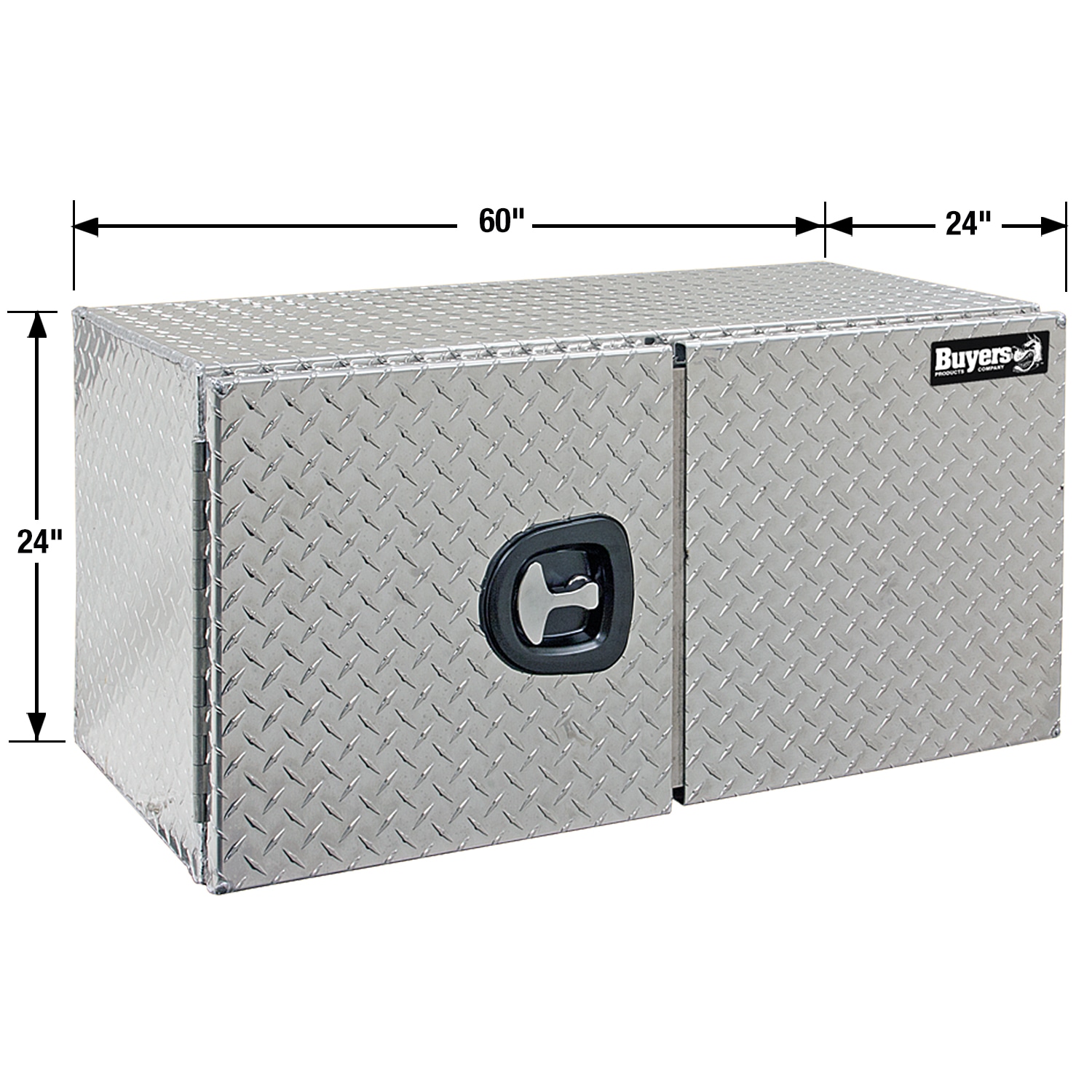 Caja de herramientas para camión de aluminio con revestimiento de diamante de 60 pulgadas x 24 pulgadas x 24 pulgadas de Buyers Products 1702250