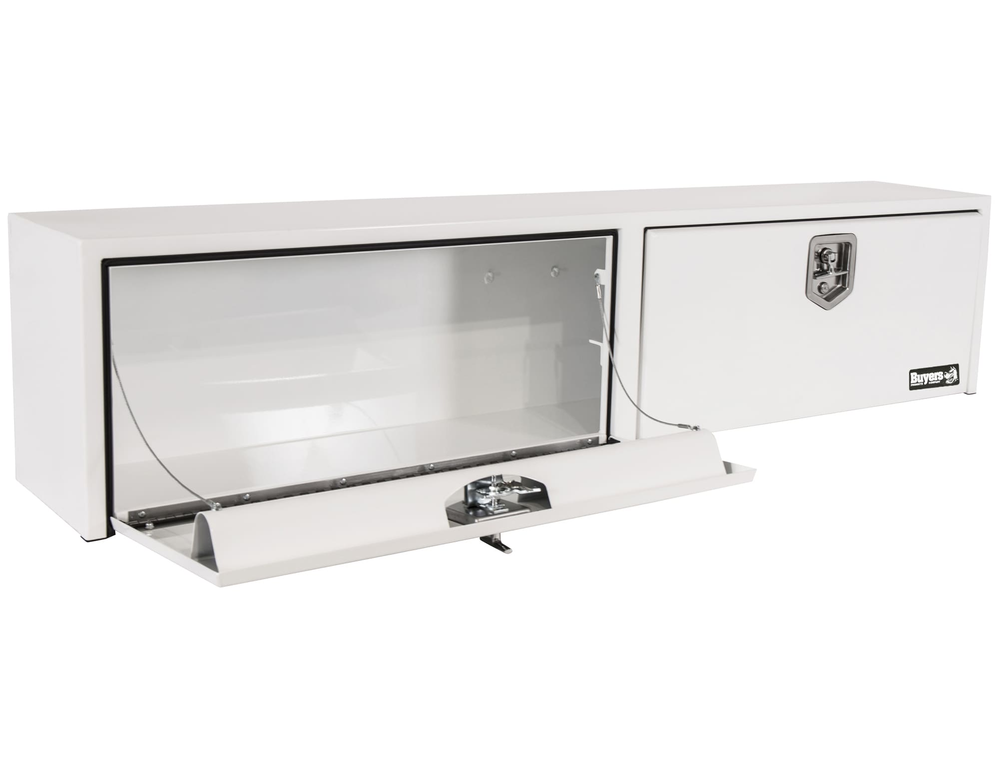 Caja de herramientas para camión de montaje superior de acero blanco de 72 pulgadas x 13 pulgadas x 16 pulgadas de Buyers Products
