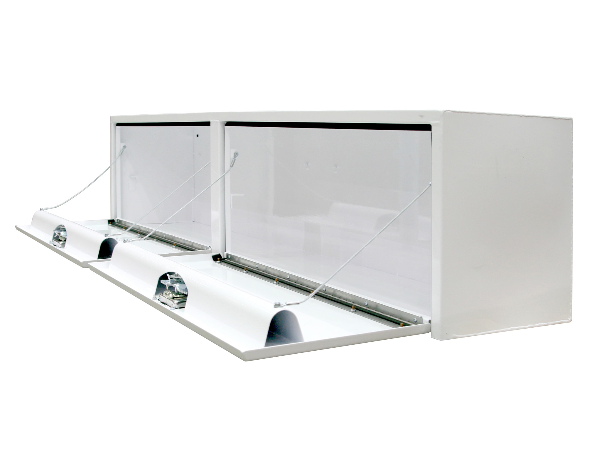 Caja de herramientas para camión de montaje superior de acero blanco de 72 pulgadas x 13 pulgadas x 16 pulgadas de Buyers Products